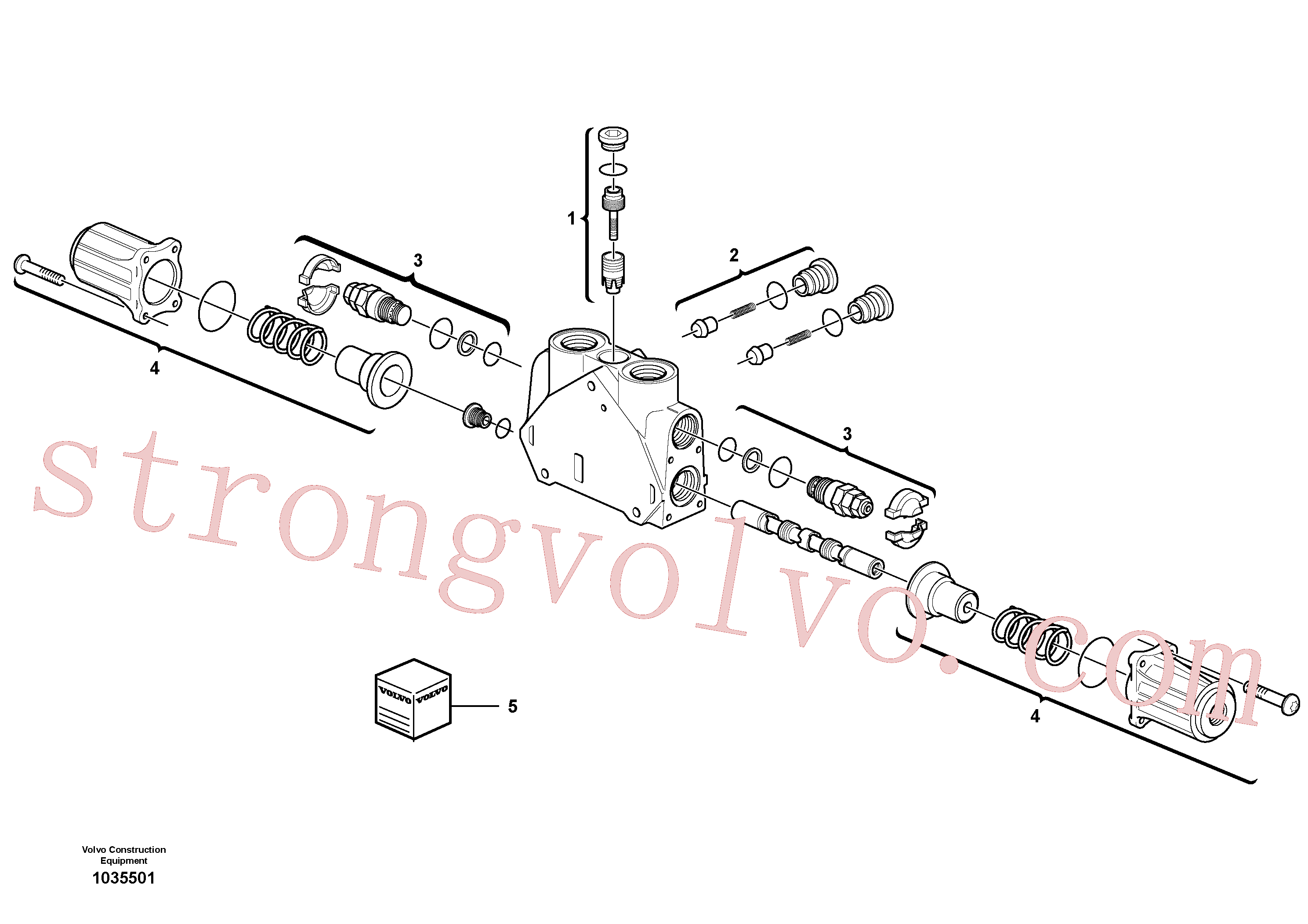 VOE15090556 Válvula direcional Volvo escavadeira