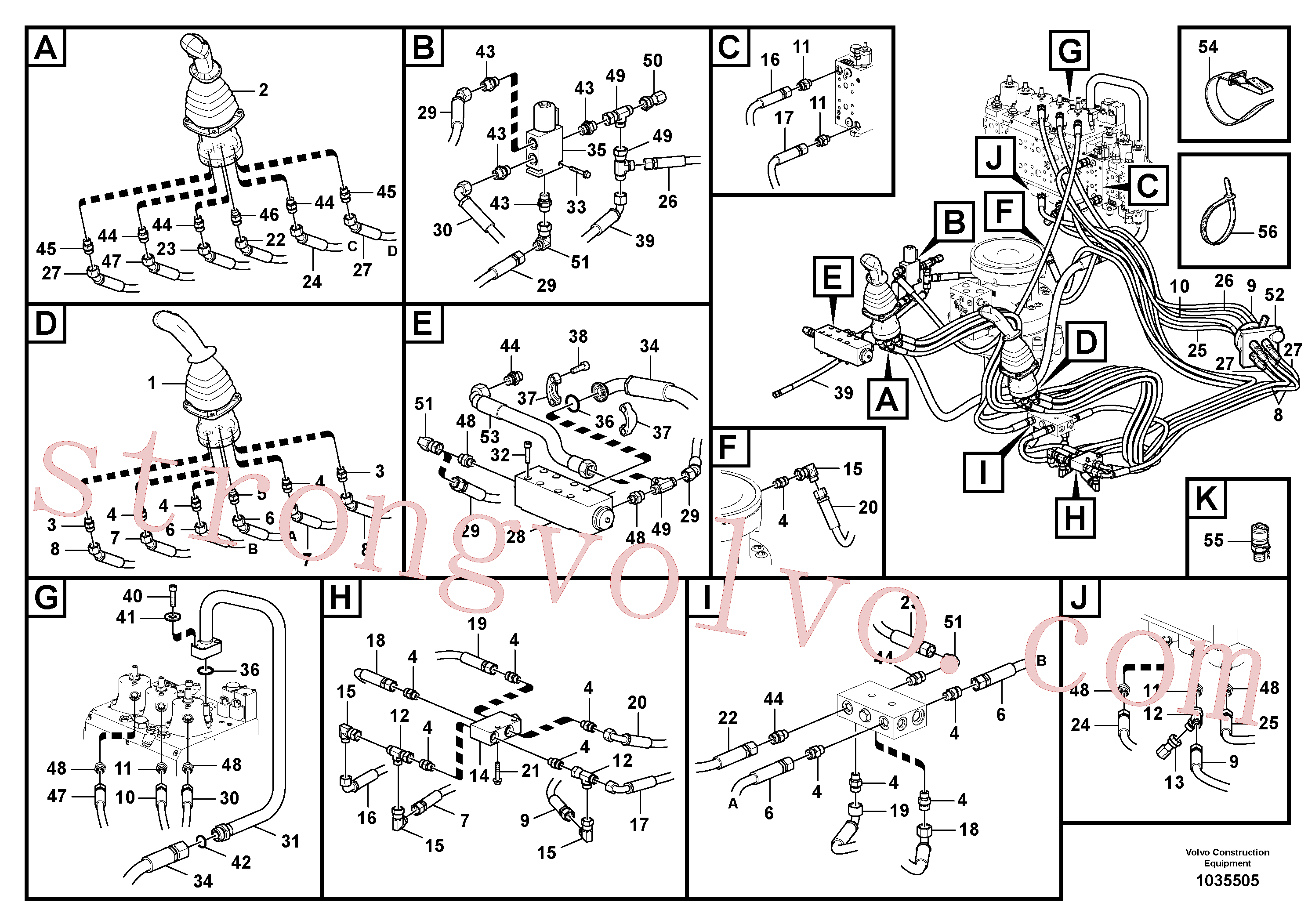 VOE937525 Volvo Sistema servomotor, válvula de comando para válvula de comando à distância(1035505 Montagem)