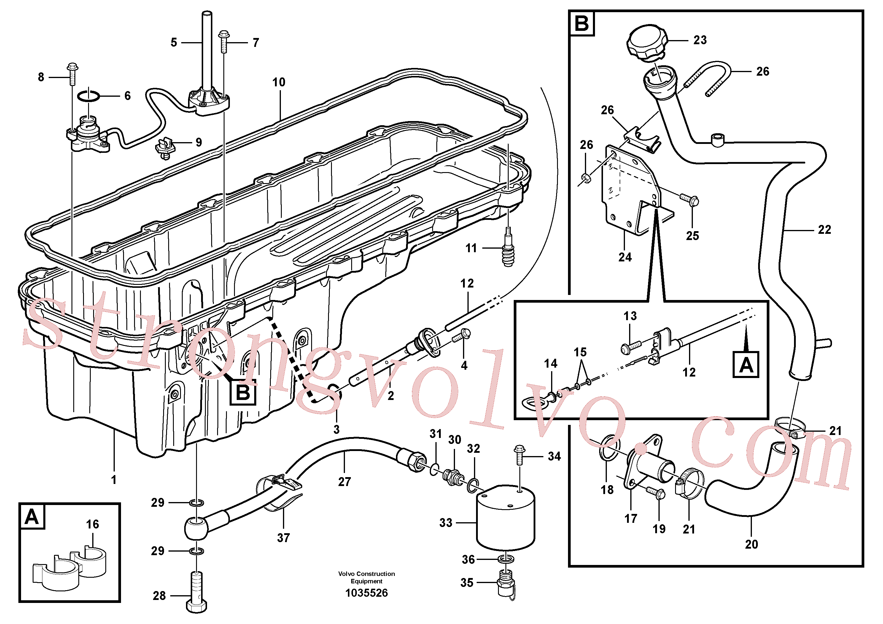 VOE968129 Volvo Cárter de óleo(1035526 Montagem)