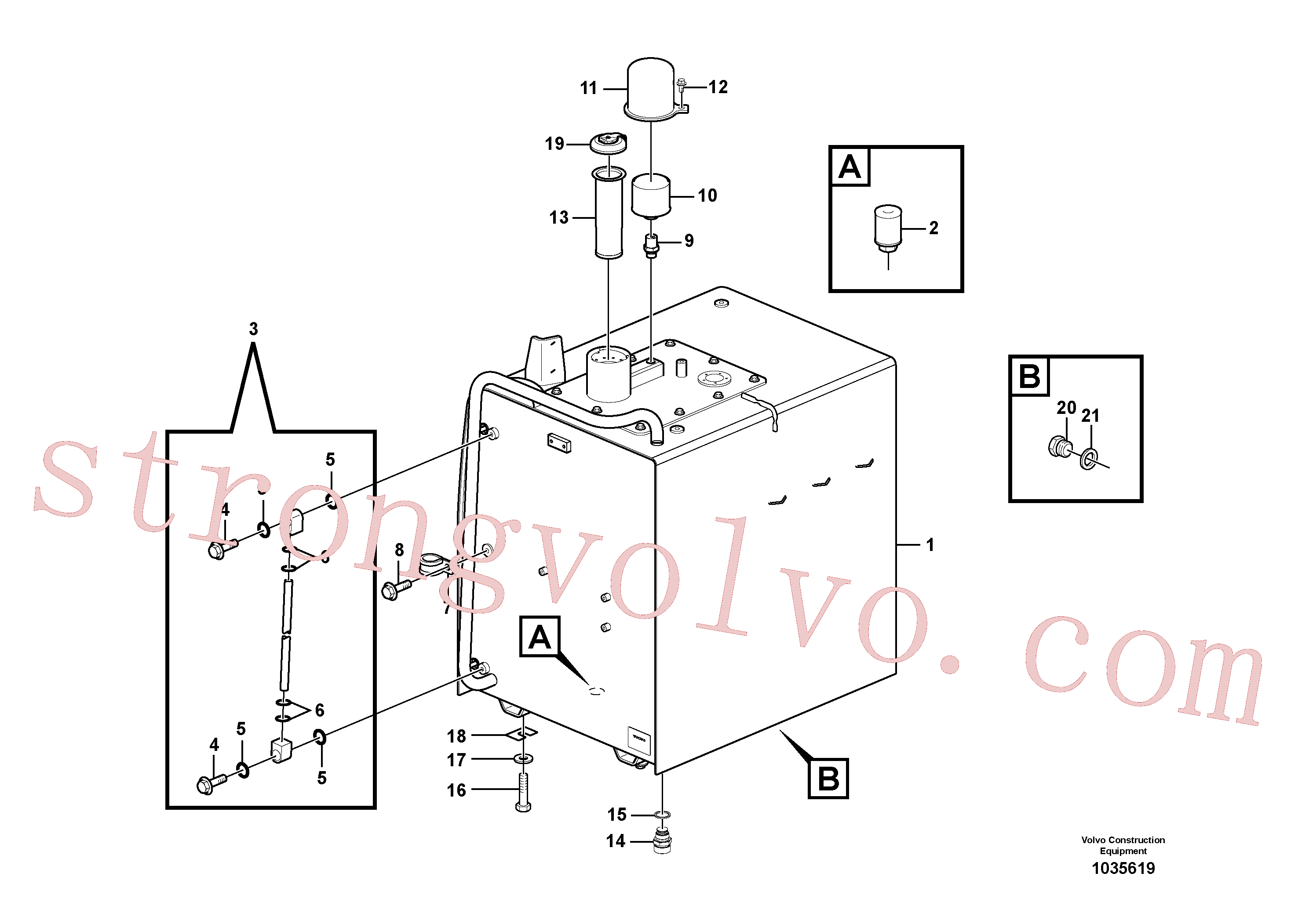 VOE14722461 Volvo Depósito de combustível com acessórios(1035619 Montagem)