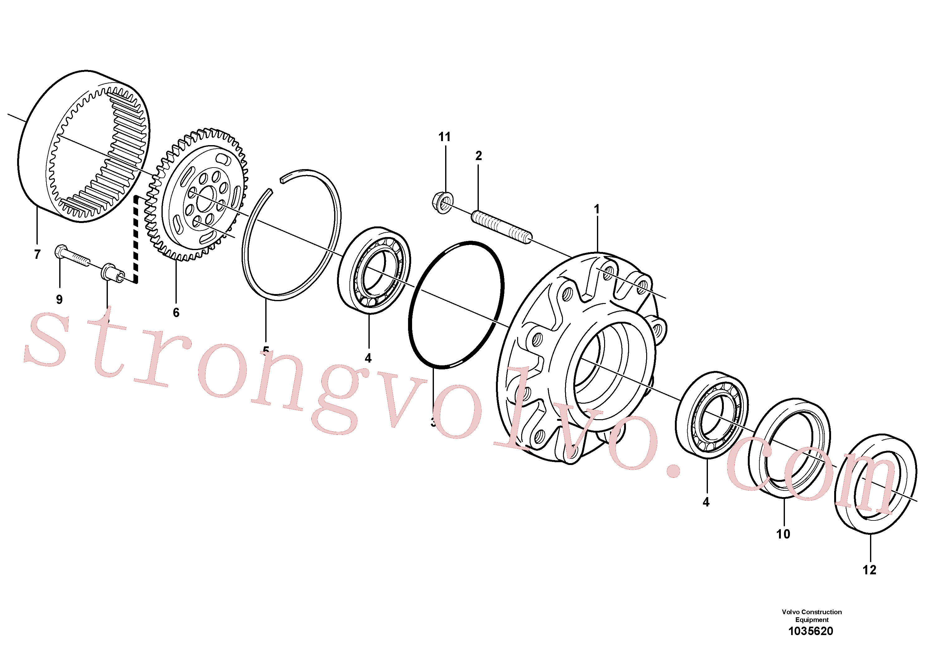 VOE11709365 Volvo Cubo de roda(1035620 Montagem)