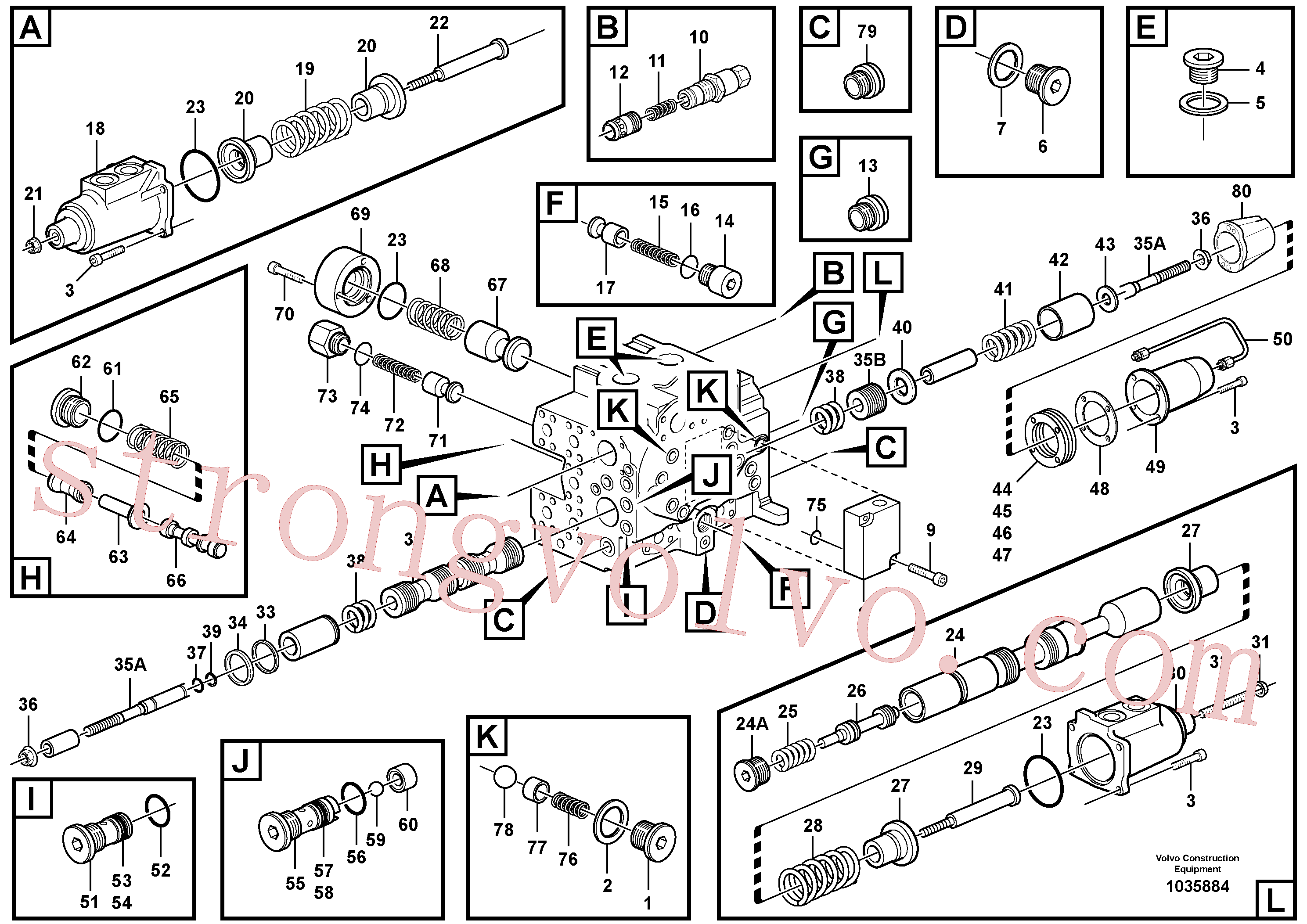 VOE11705092 Volvo Unidade da direcção(1035884 Montagem)
