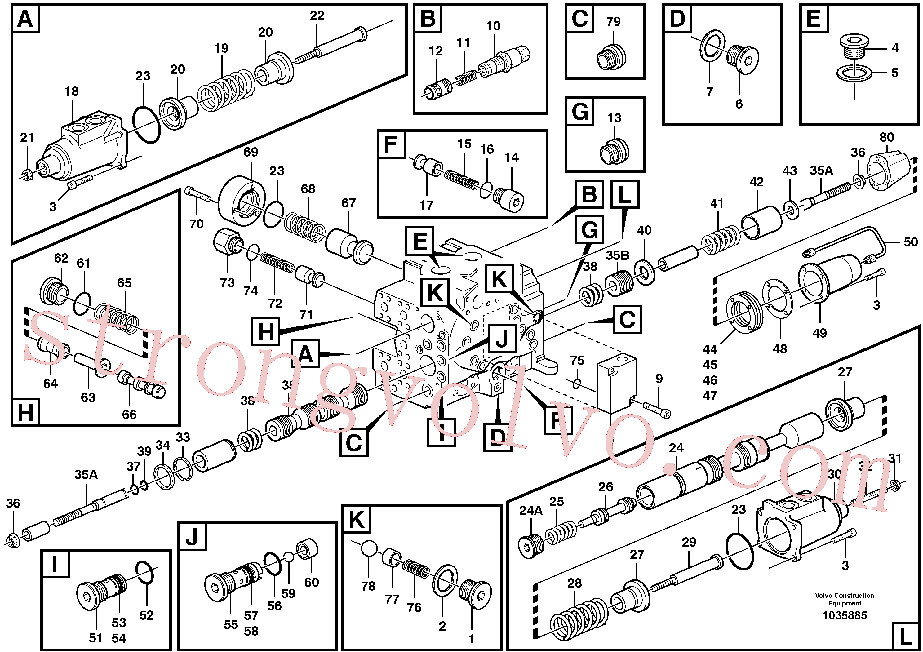 VOE13960173 Volvo Unidade da direcção(1035885 Montagem)