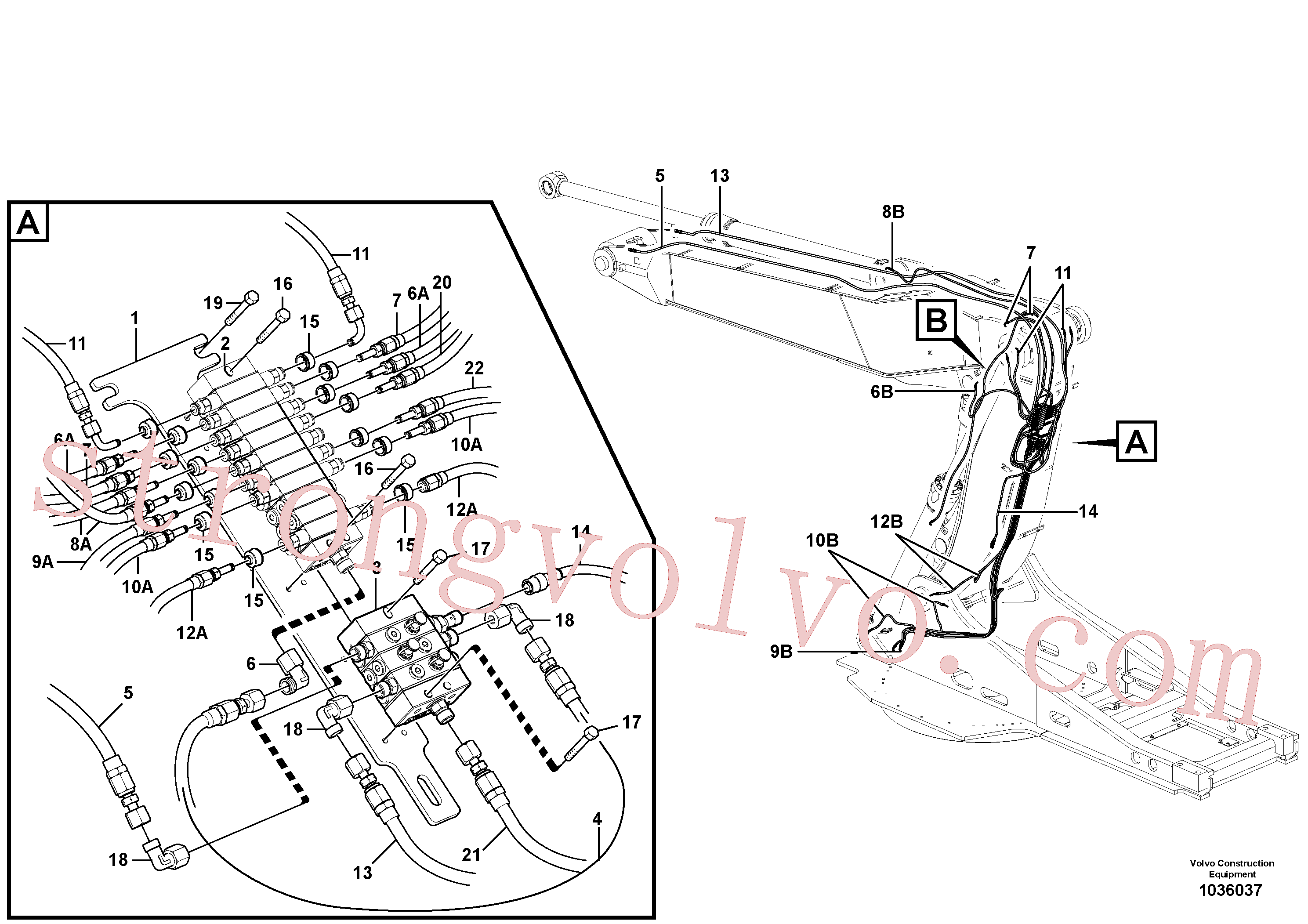 VOE14556606 Volvo Conjunto distribuidor, lança(1036037 Montagem)