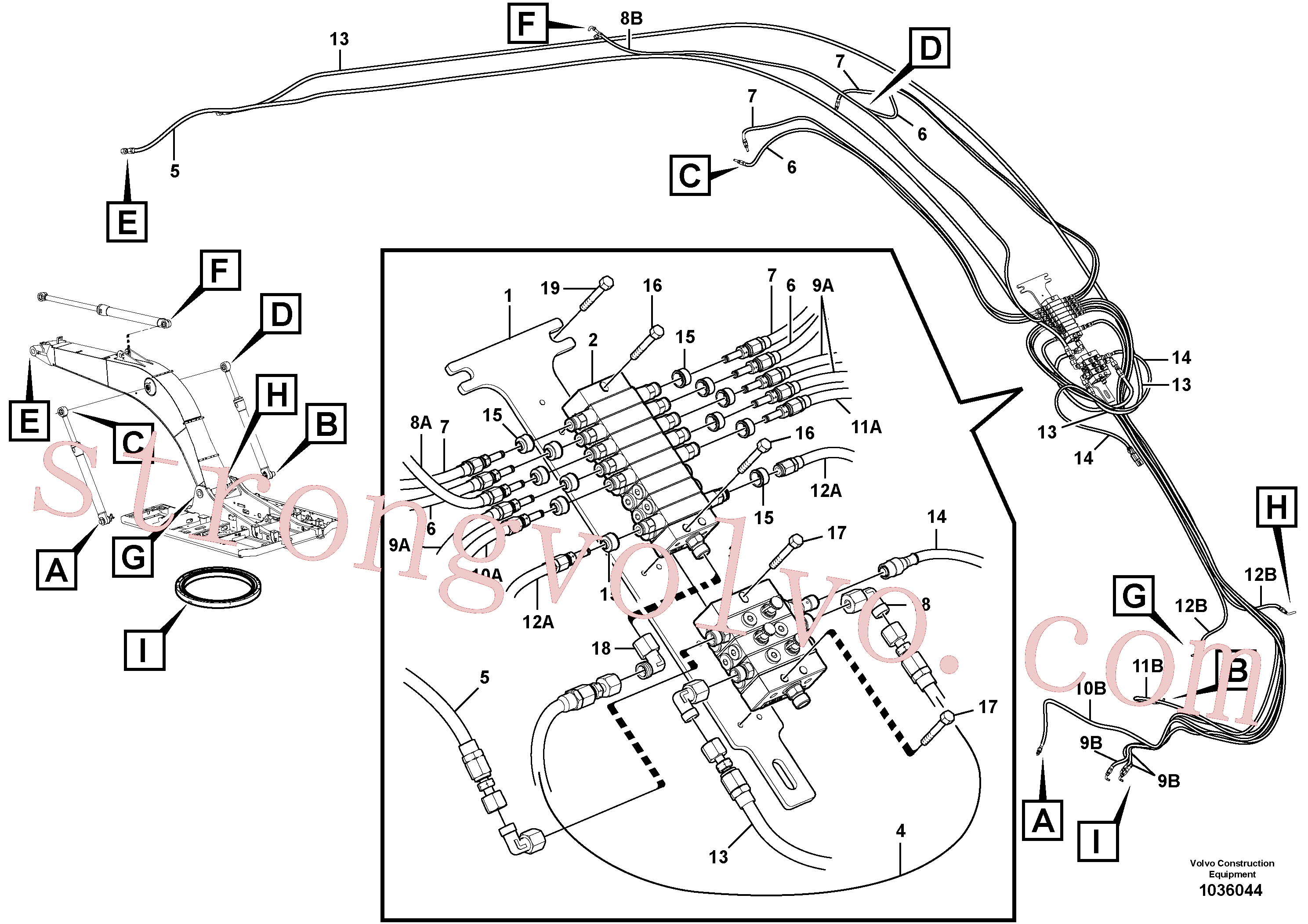 VOE14388450 Volvo Conjunto distribuidor, lança(1036044 Montagem)
