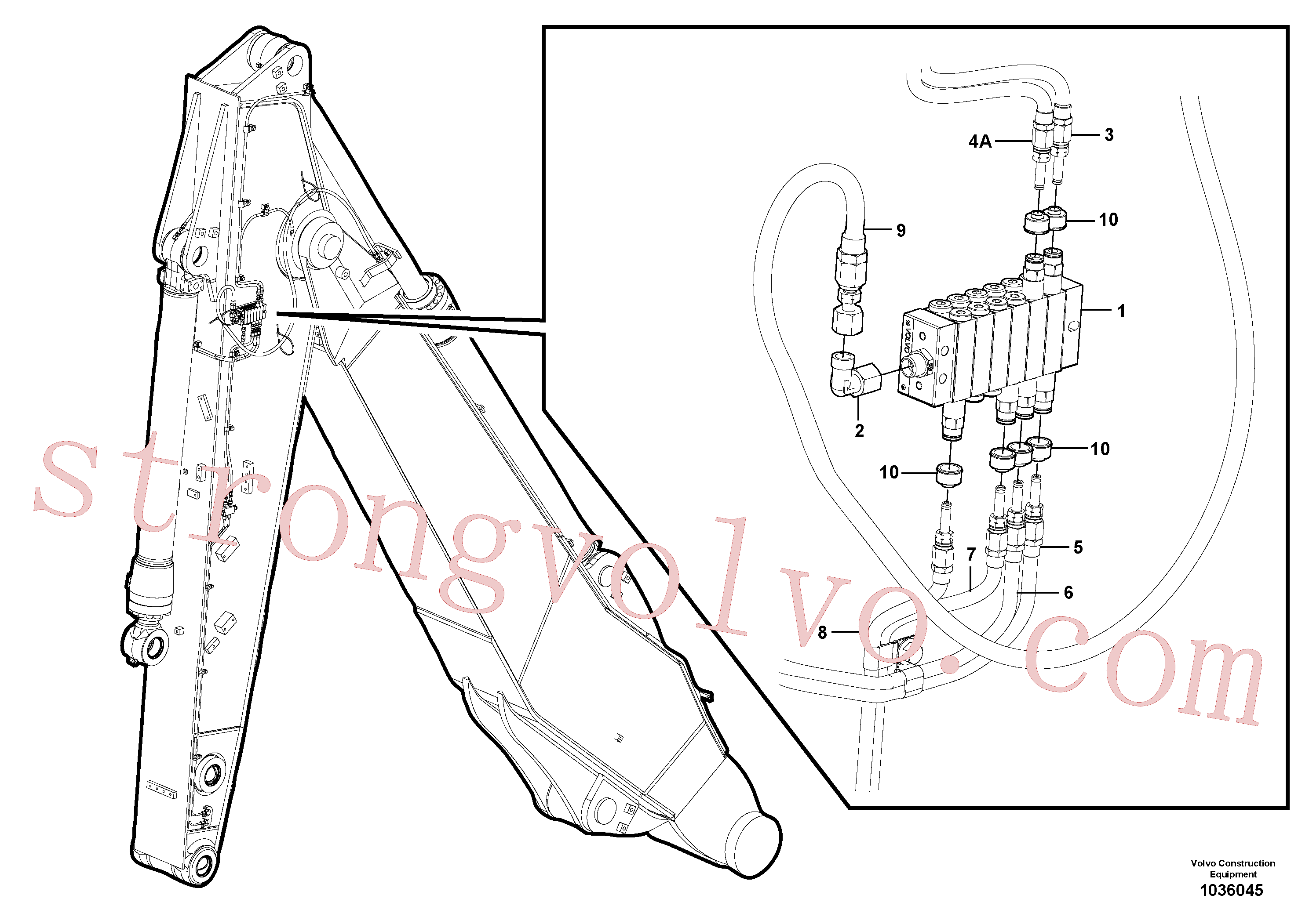 VOE14594347 Volvo Conjunto distribuidor, braço(1036045 Montagem)
