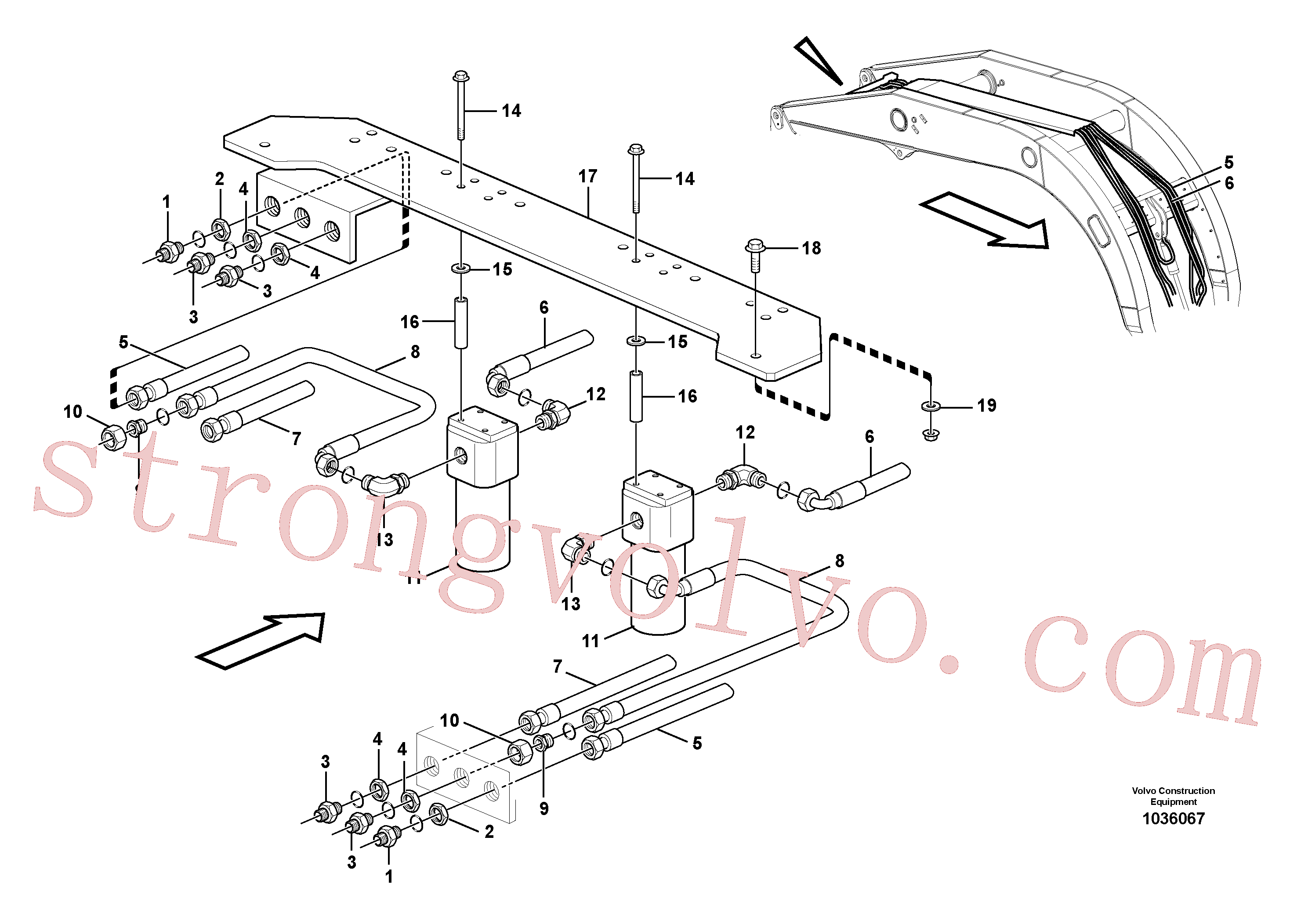 VOE60113240 Volvo Hidráulica de serviço, braço de elevação(1036067 Montagem)