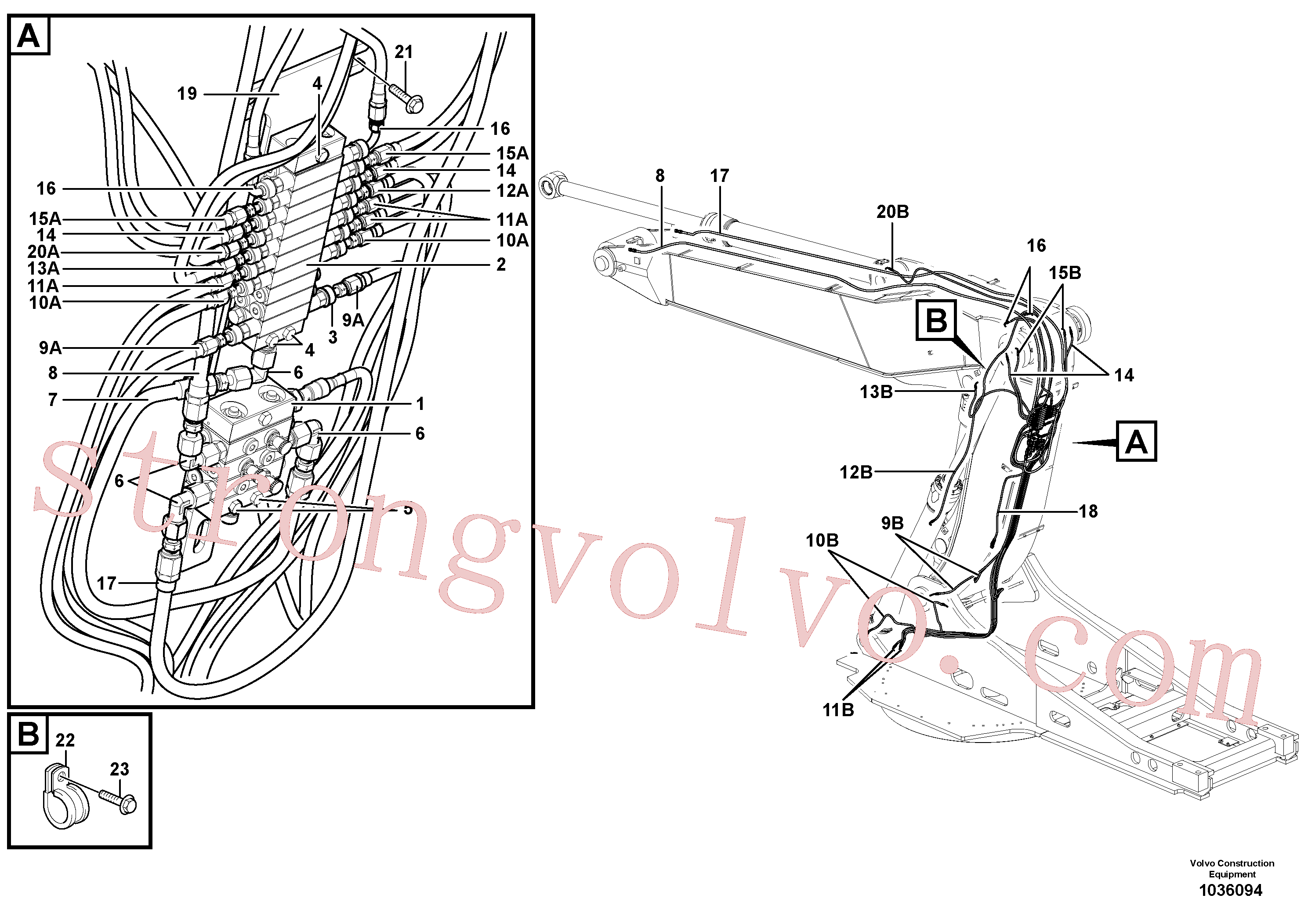VOE14556606 Volvo Conjunto distribuidor, lança(1036094 Montagem)