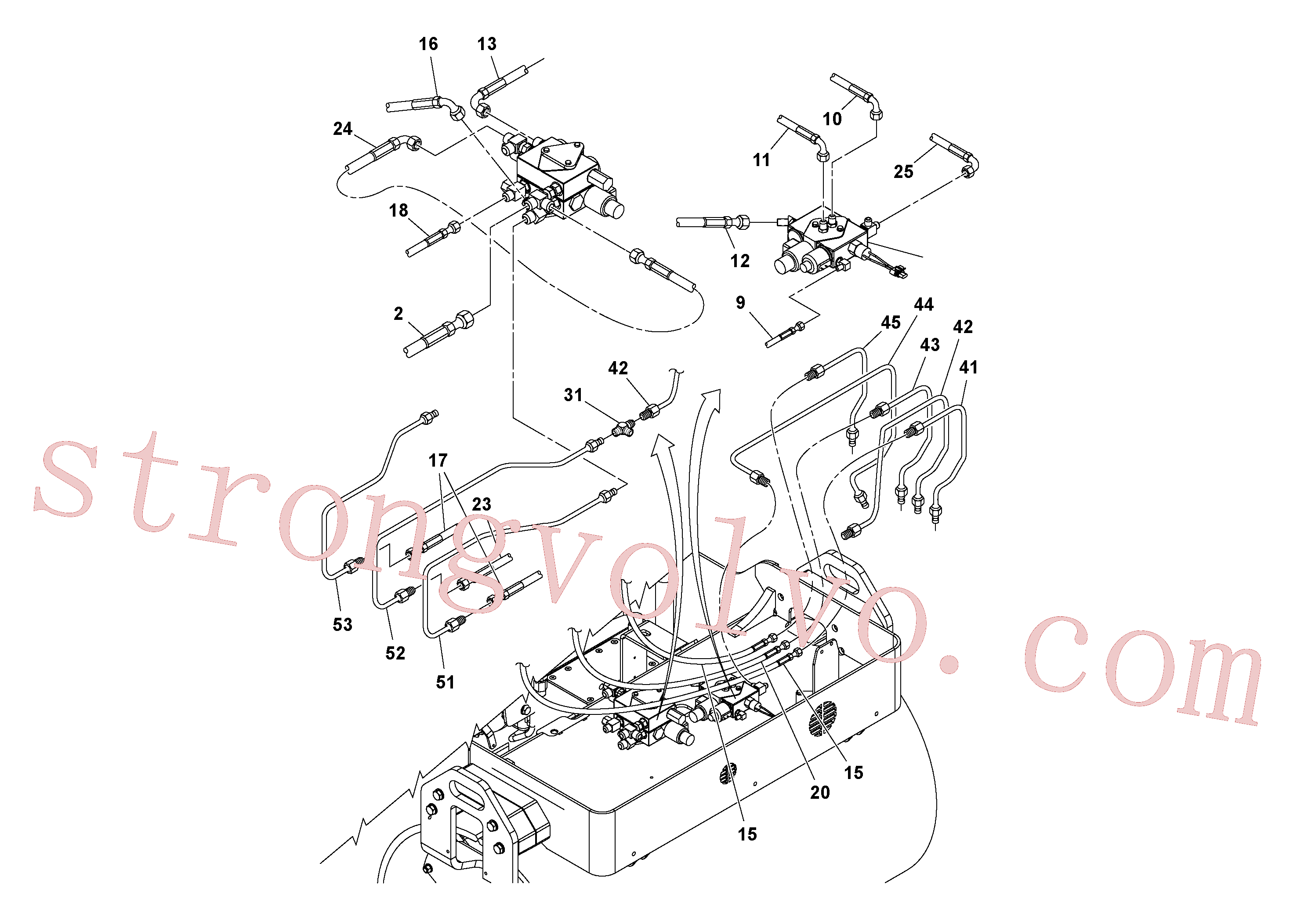 RM59219881 Volvo Instalação de mangueiras e tubos rígidos hidráulicos(1036442 Montagem)