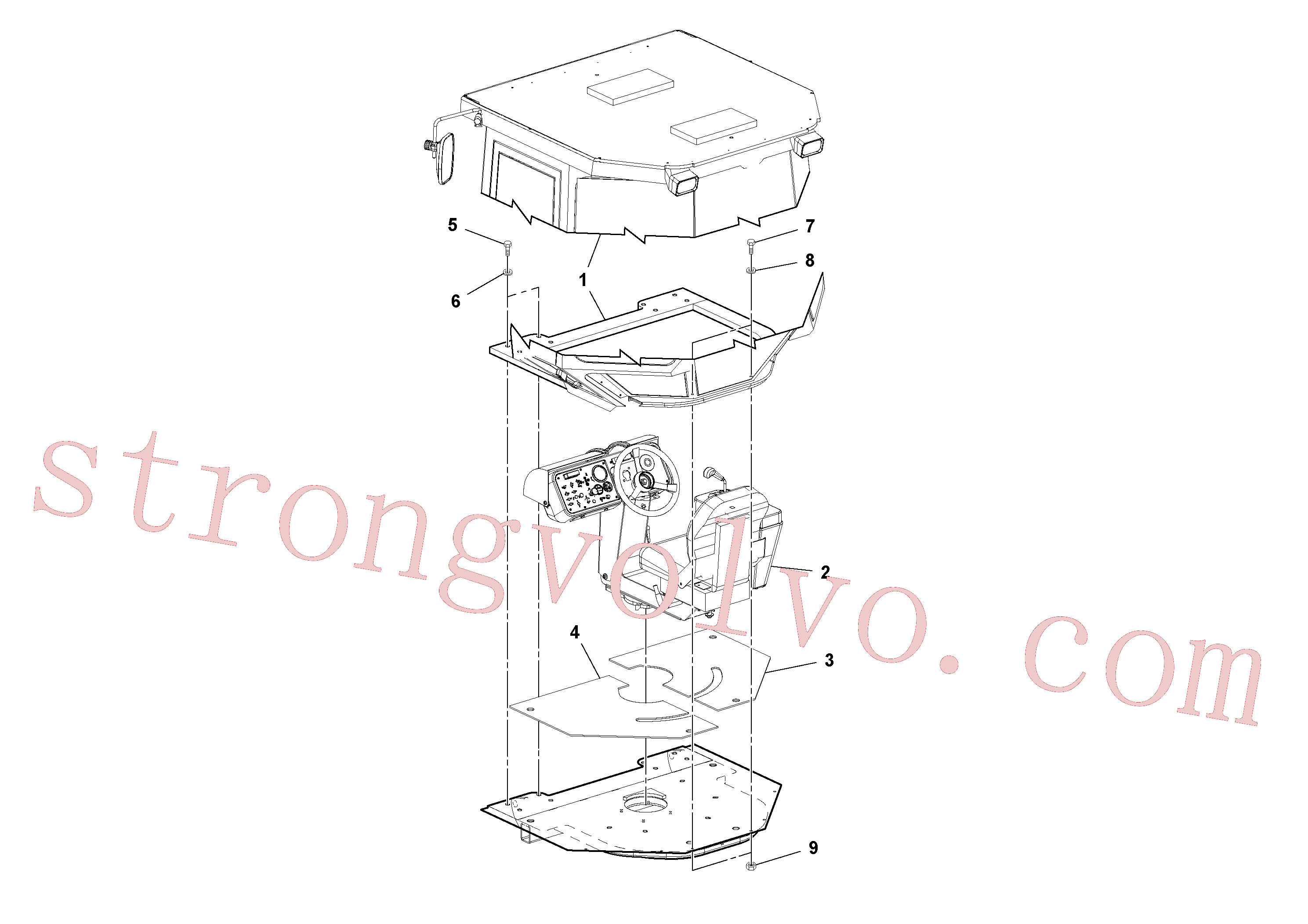 VOE983720 Volvo Cabina com instalação de aquecimento e ar condicionado(1036531 Montagem)