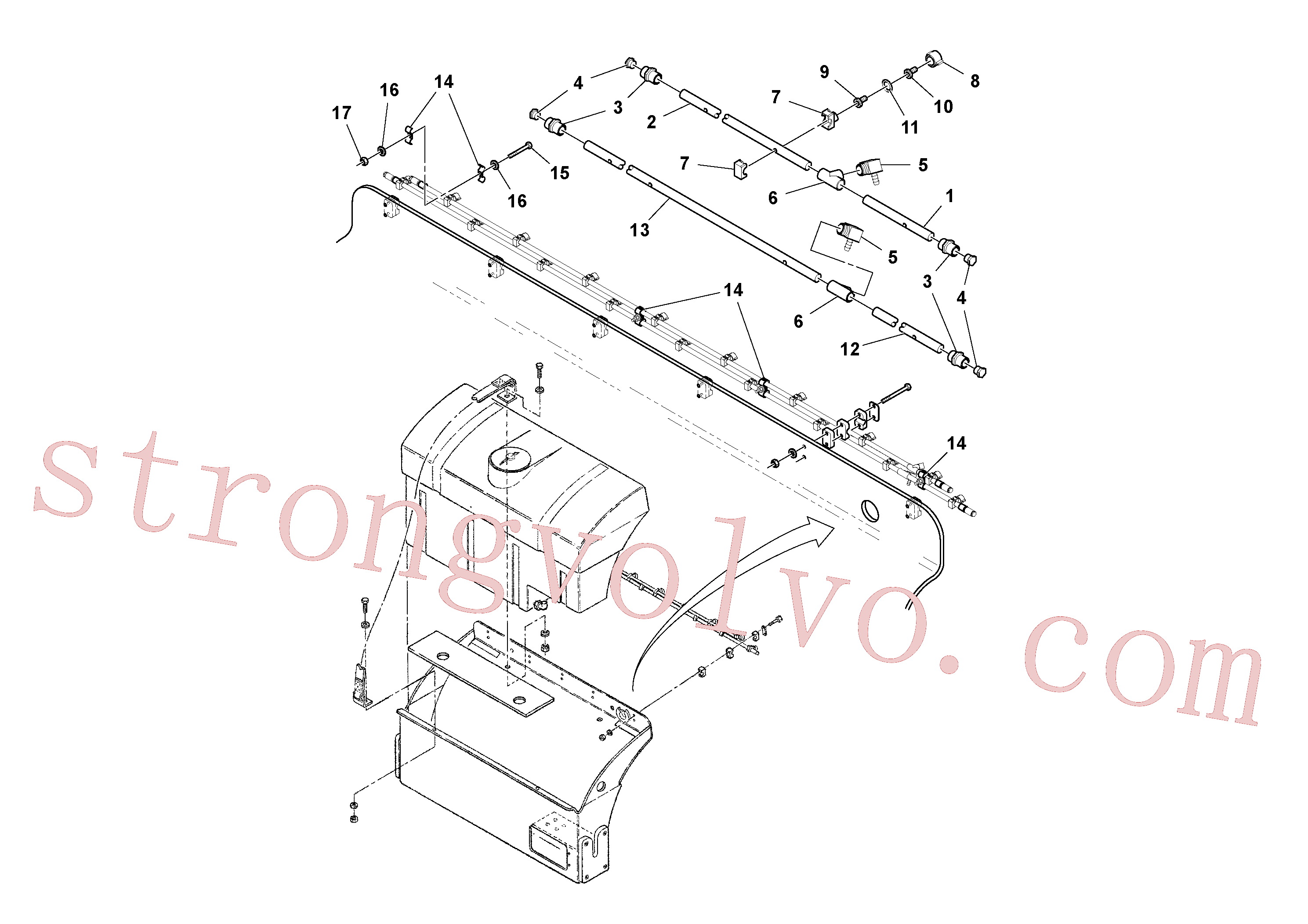 RM97140594 Volvo Conjunto da barra de pulverização(1036637 Montagem)