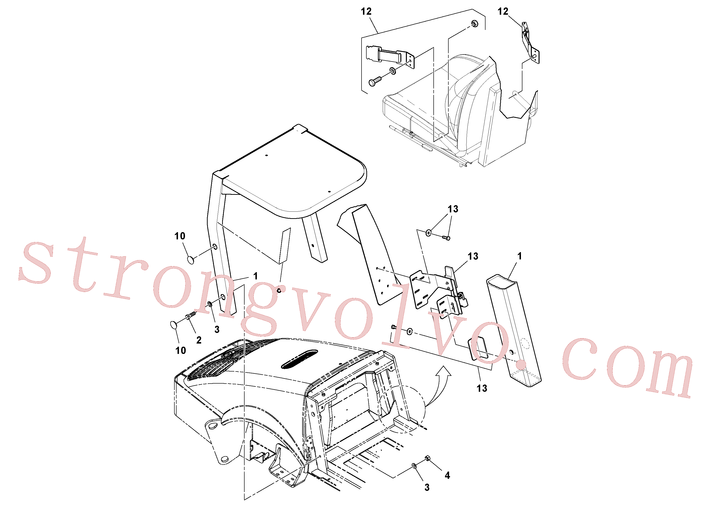 VOE983396 Volvo Instalação ROPS/FOPS(1037294 Montagem)