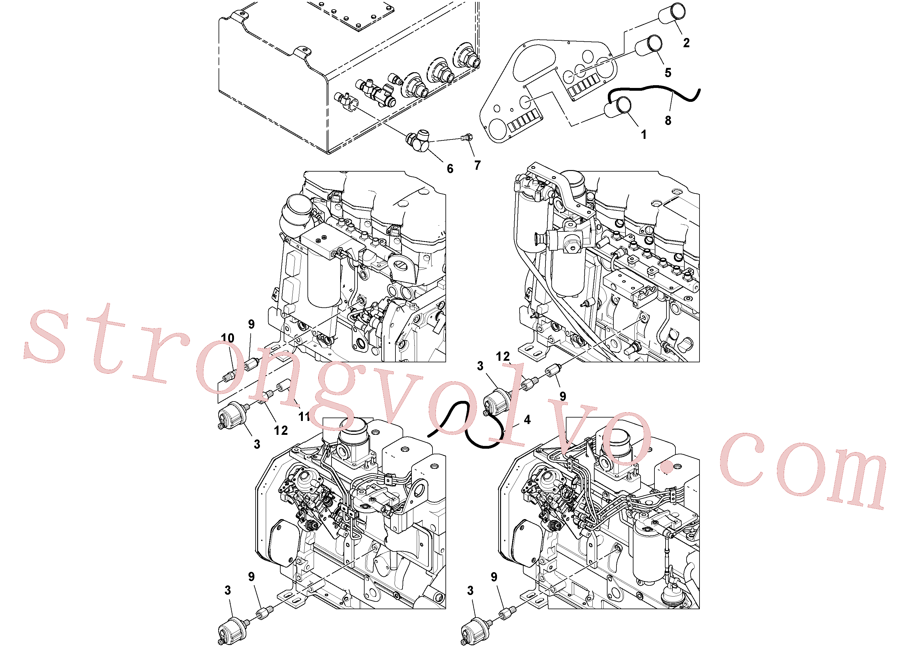 RM95280194 Volvo Pacote de indicadores, Instalação do indicador(1037467 Montagem)