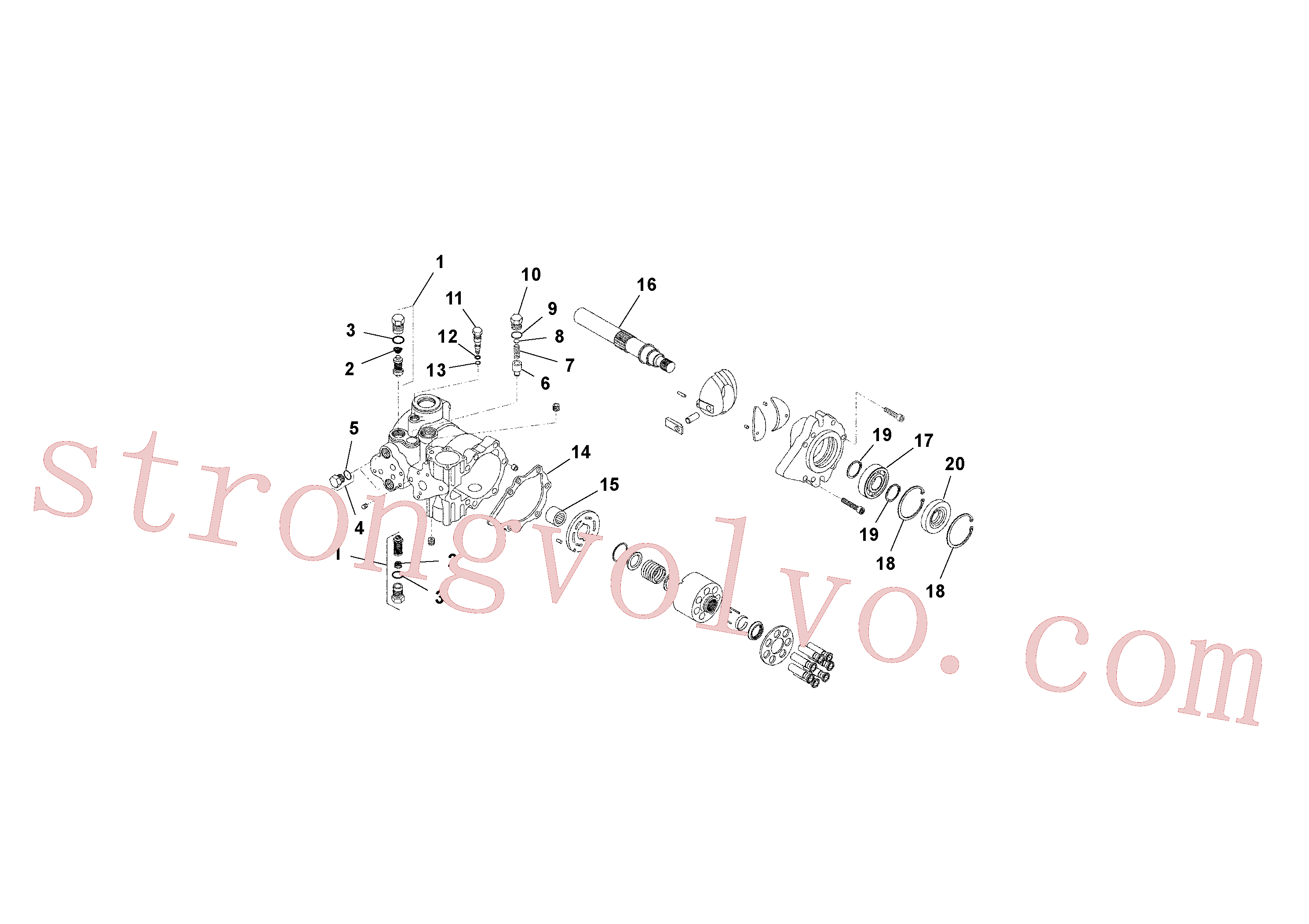 VOE11713552 Volvo Bomba de vibração(1038079 Montagem)