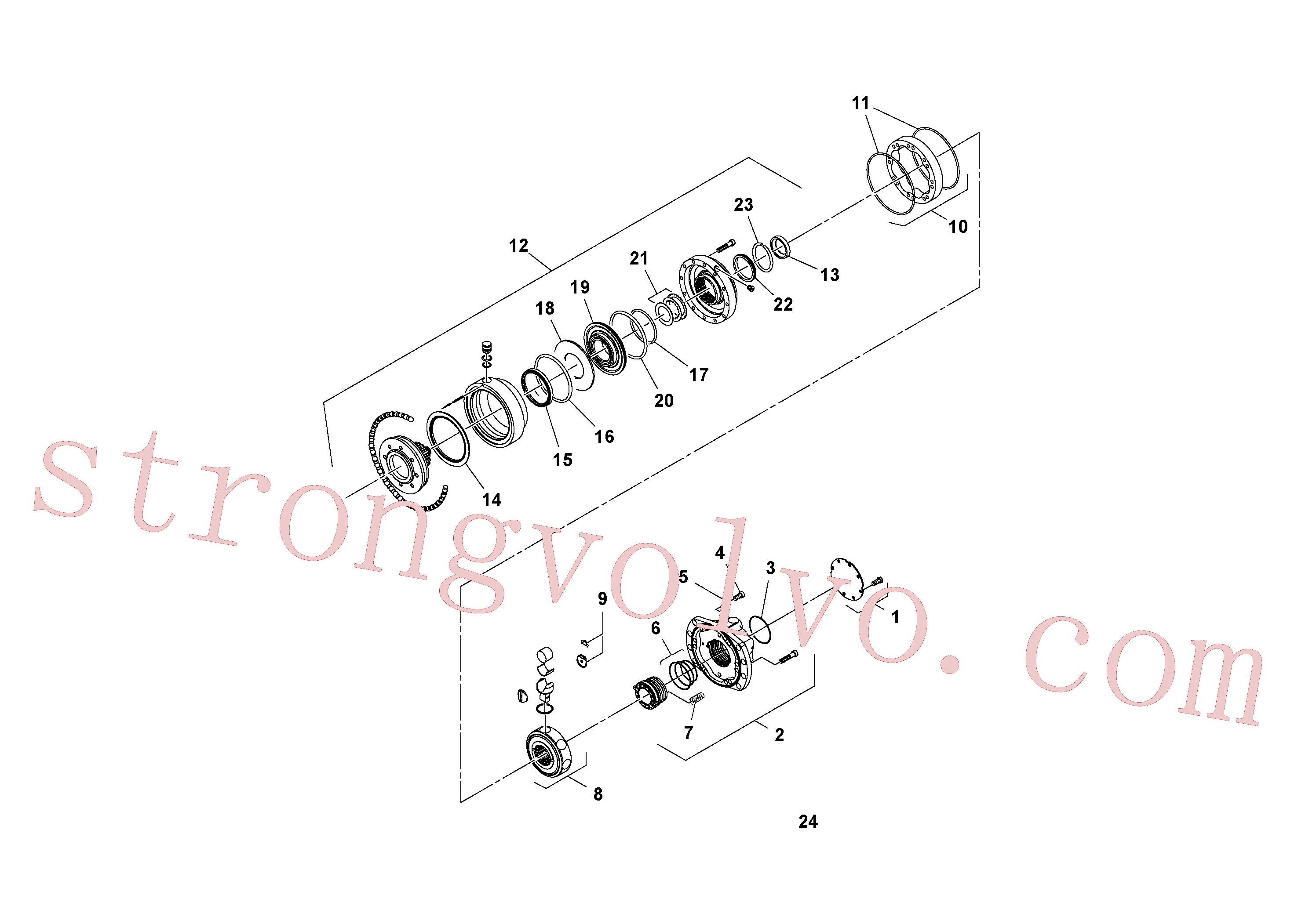 RM13262670 Volvo Motor da transmissão do tambor com travão(1038091 Montagem)