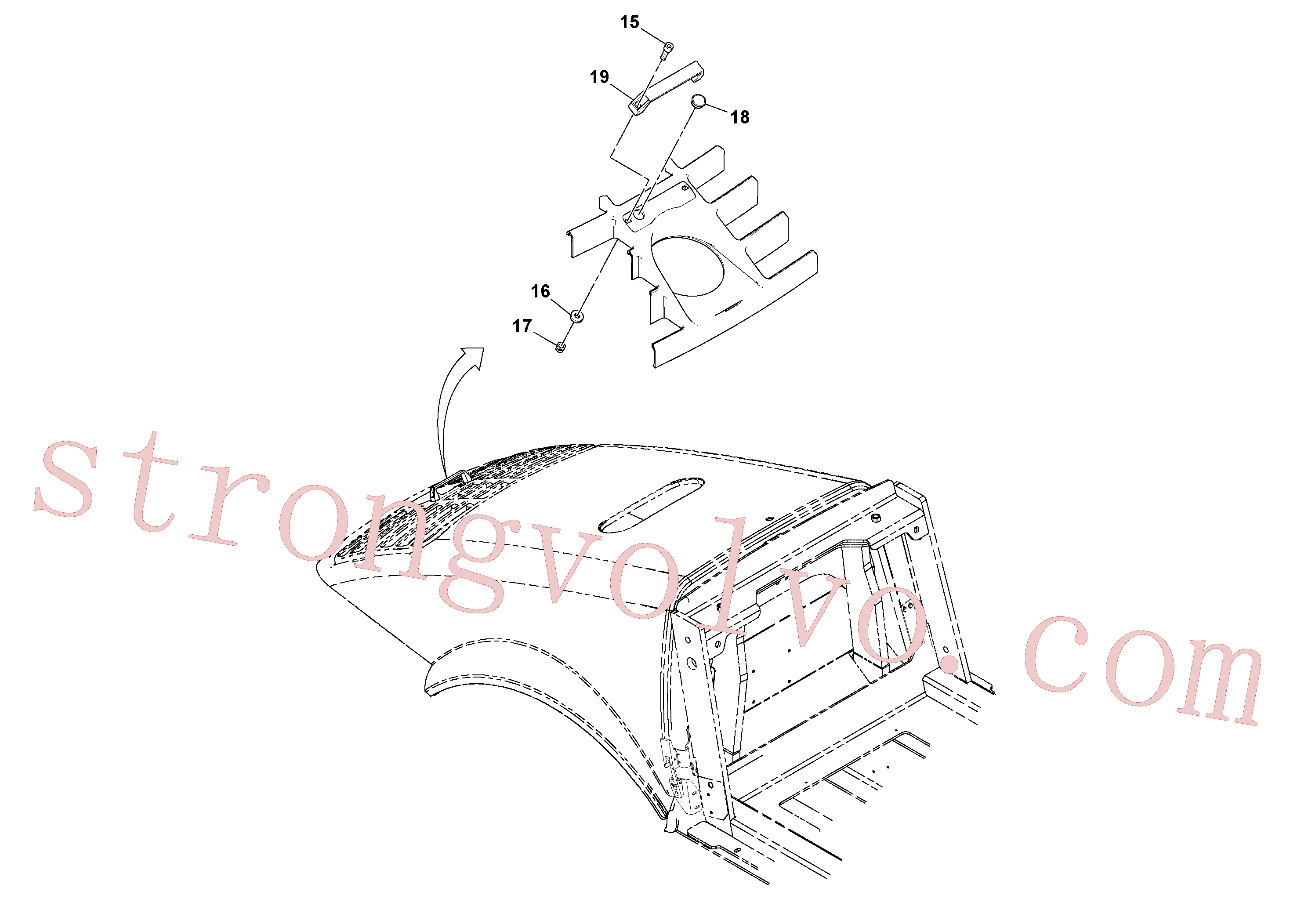 RM96712674 Volvo Instalação de bloqueio do capot(1038155 Montagem)