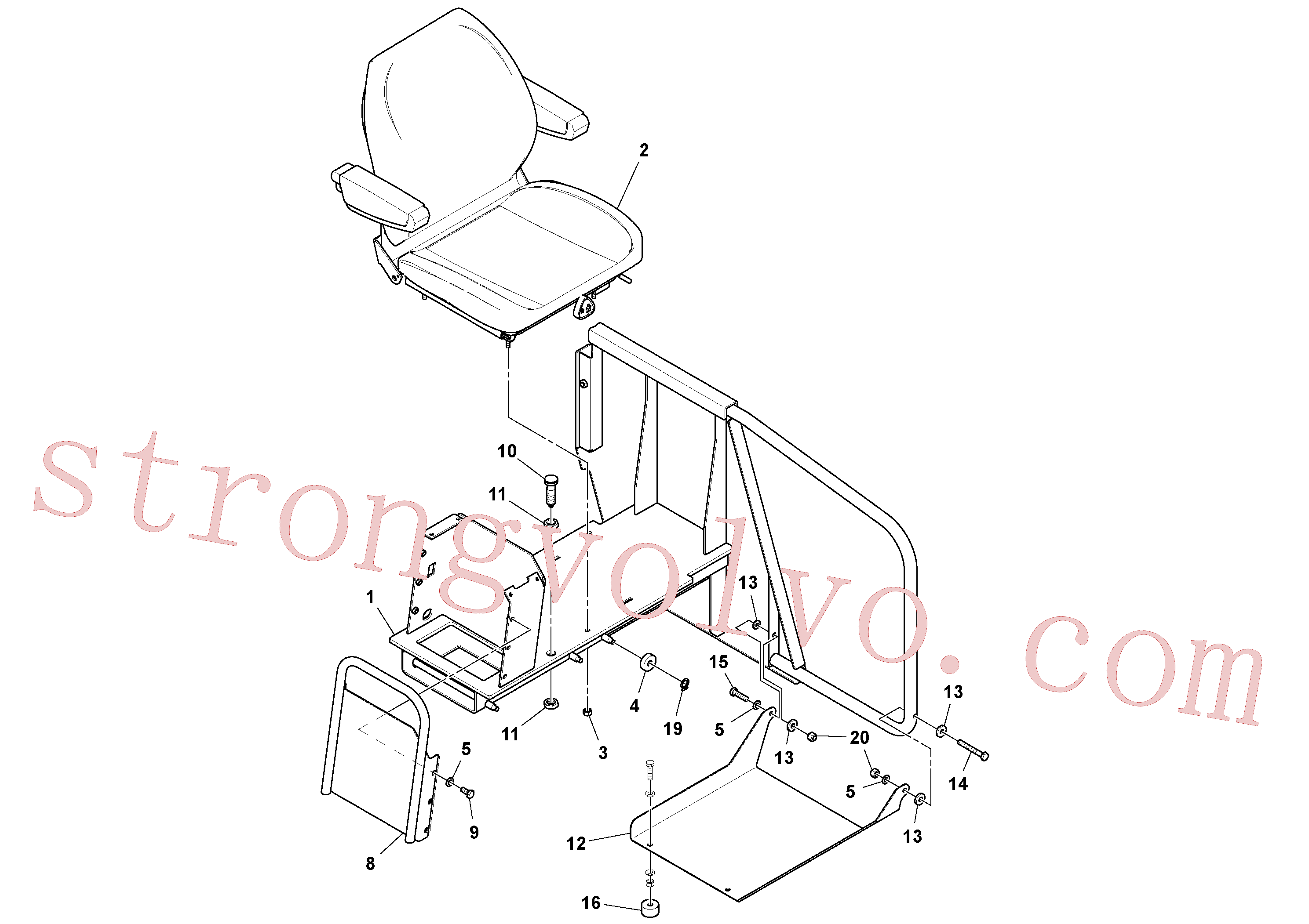 VOE951075 Anel de fixação Volvo escavadeira