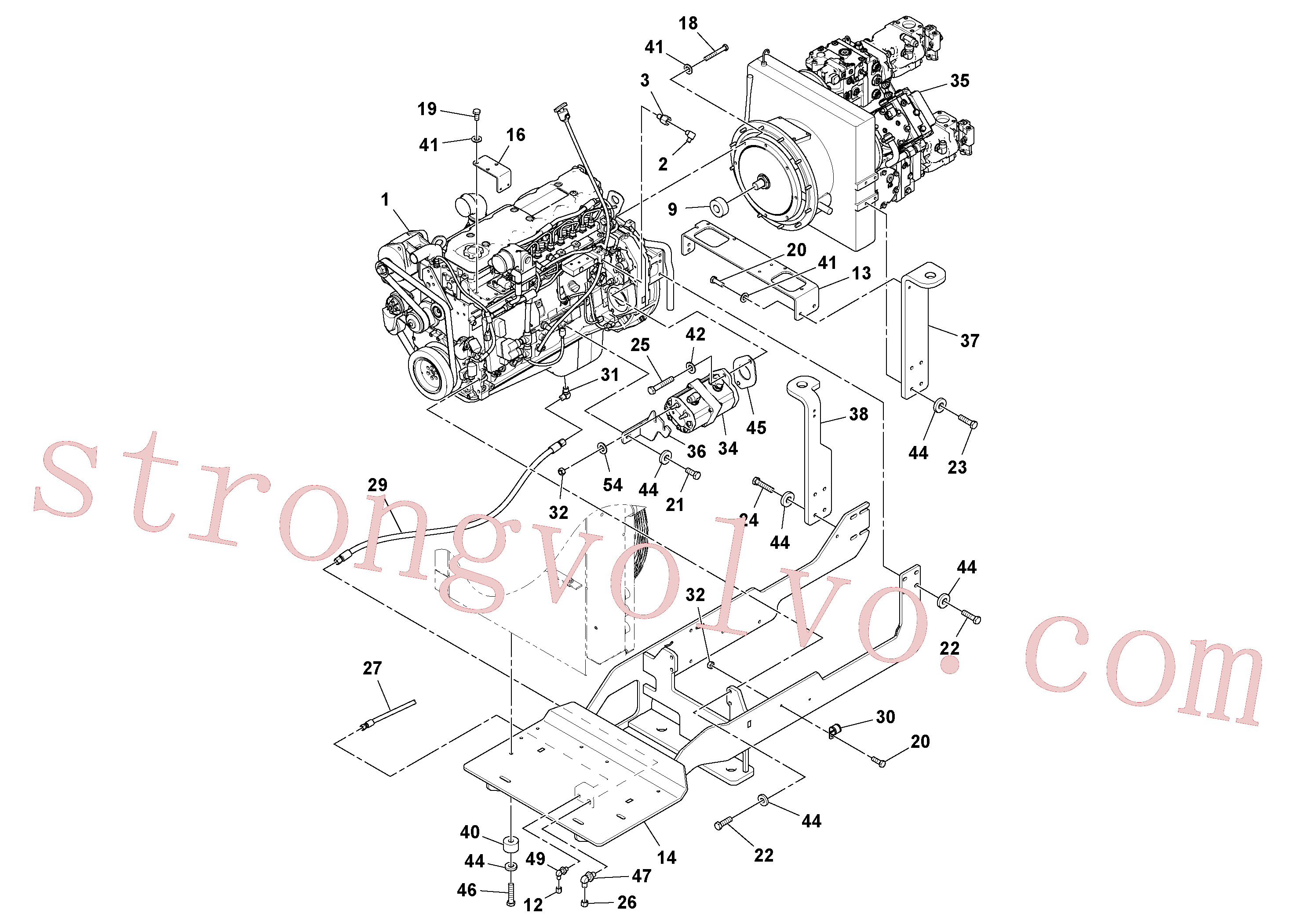 Volvo RM96702279 Parafuso sextavado Volvo Acessórios para escavadeira