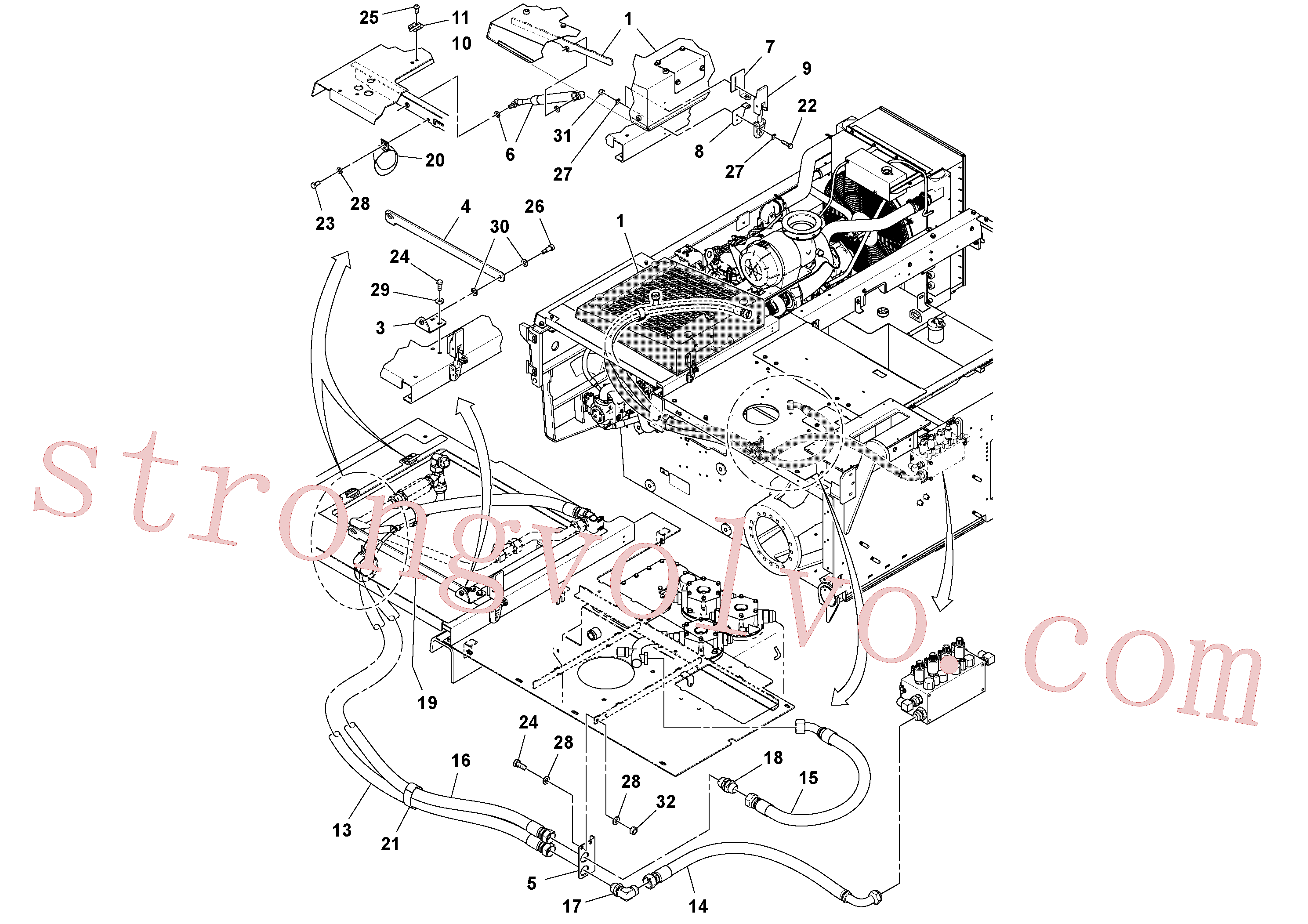 RM96704812 Porca sextavada Volvo escavadeira