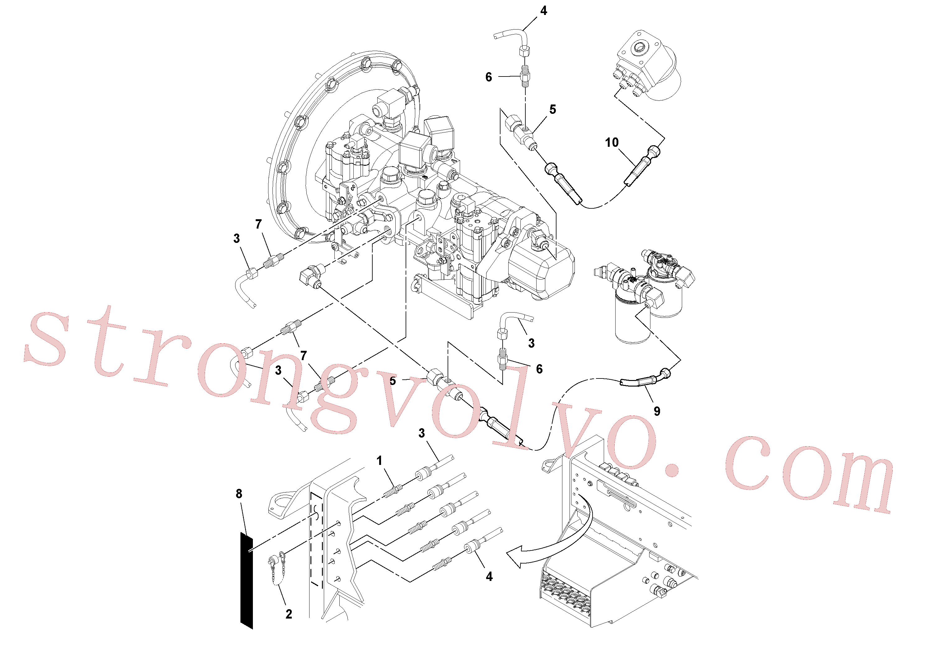 RM59961821 Adaptador Inscreva-se para Volvo Acessórios para escavadeira
