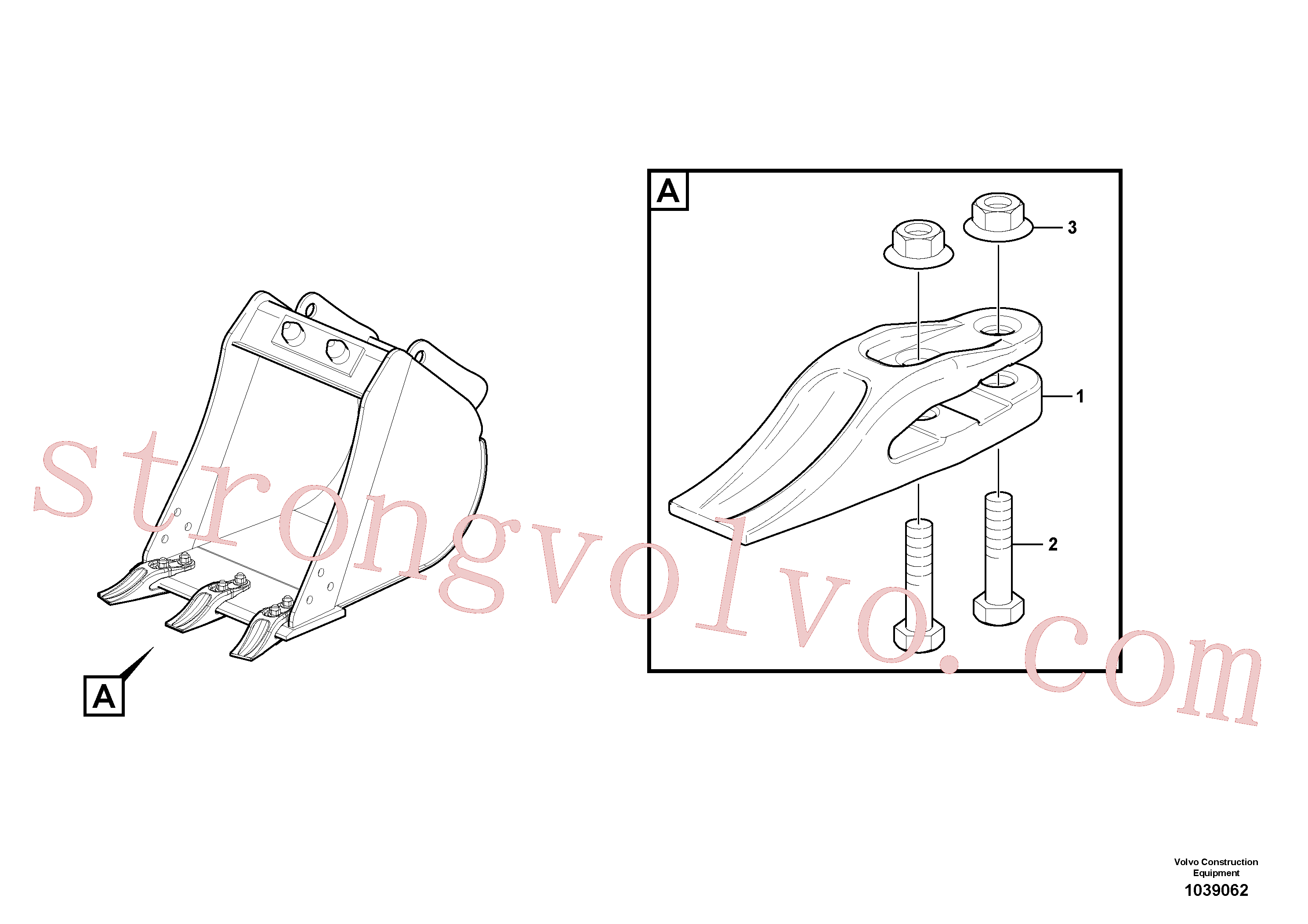 China Made VOE15613719 Caçamba normal Volvo Acessórios para escavadeira