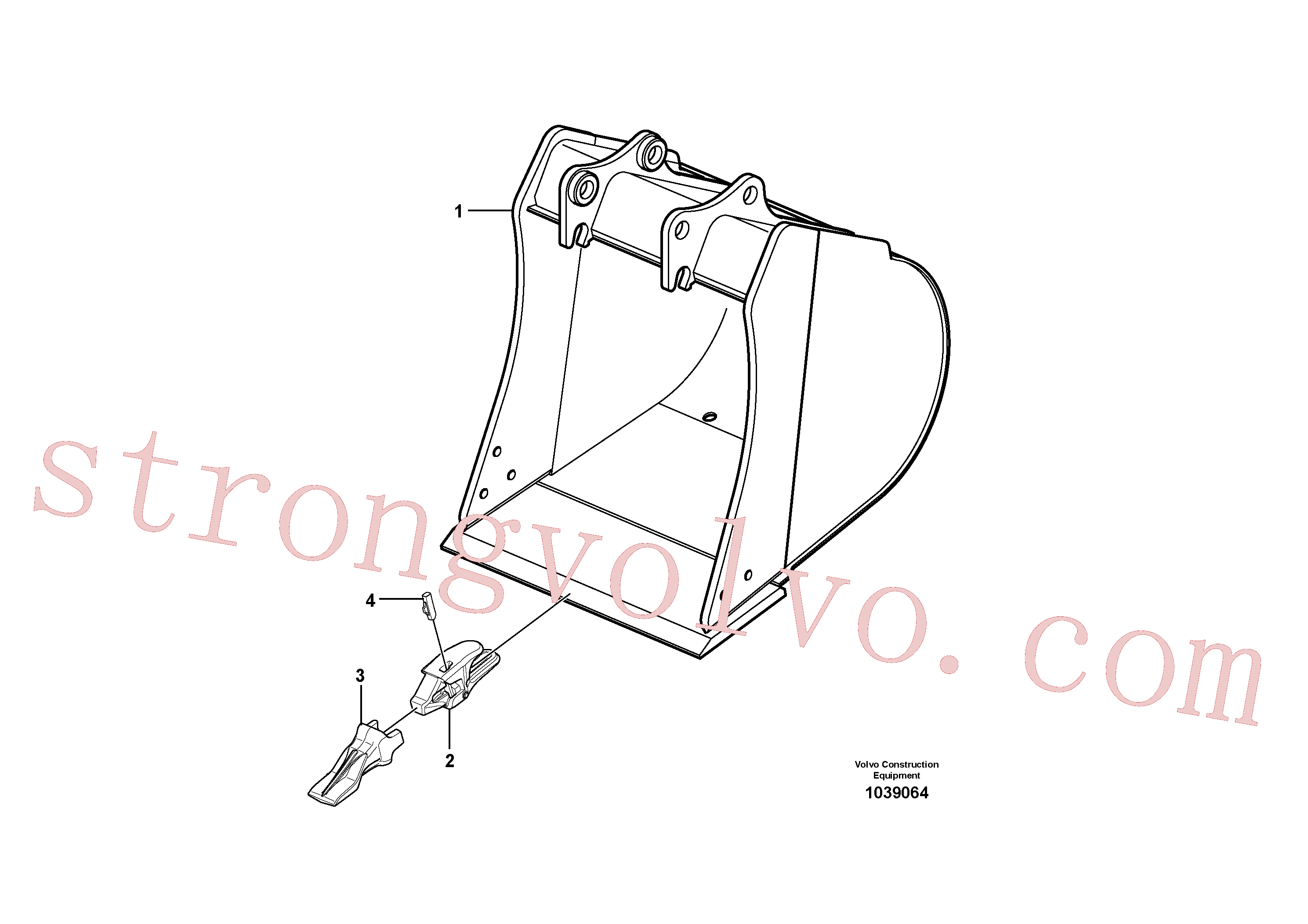China Made VOE15609026 Caçamba normal Volvo Acessórios para escavadeira