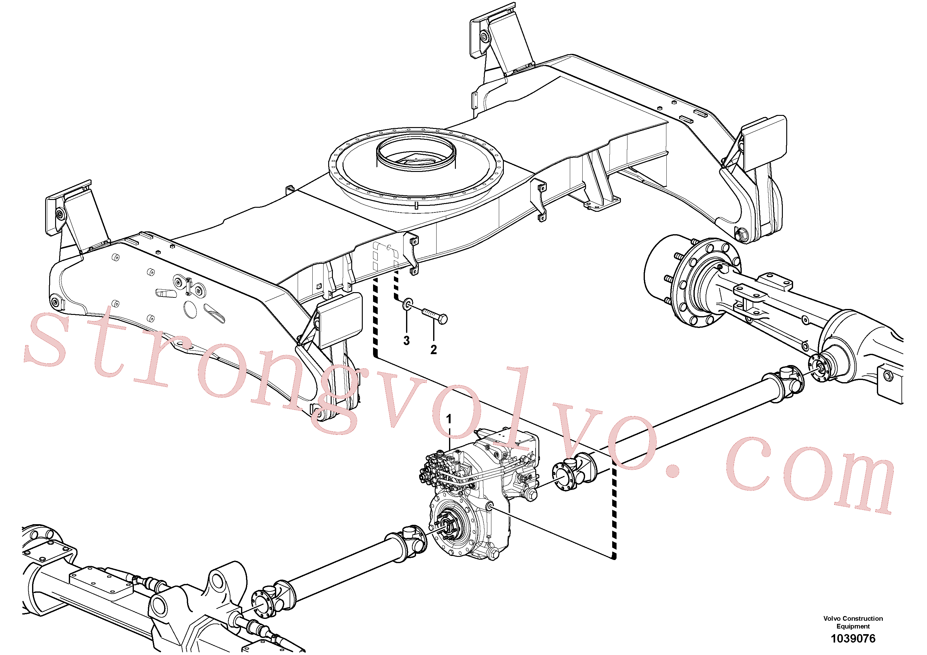 VOE955386 Volvo Caixa redutora com acessórios(1039076 Montagem)