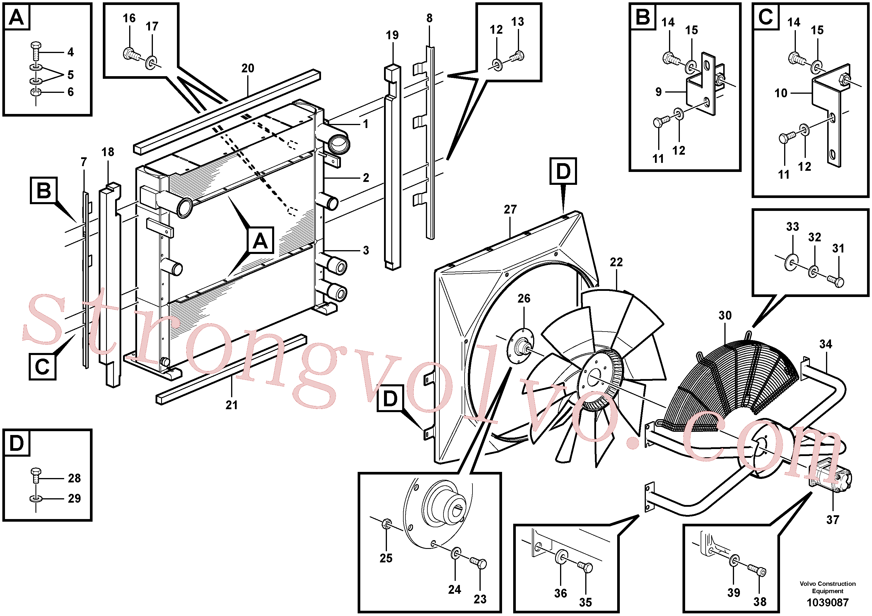SA9011-21011 Volvo Radiador(1039087 Montagem)
