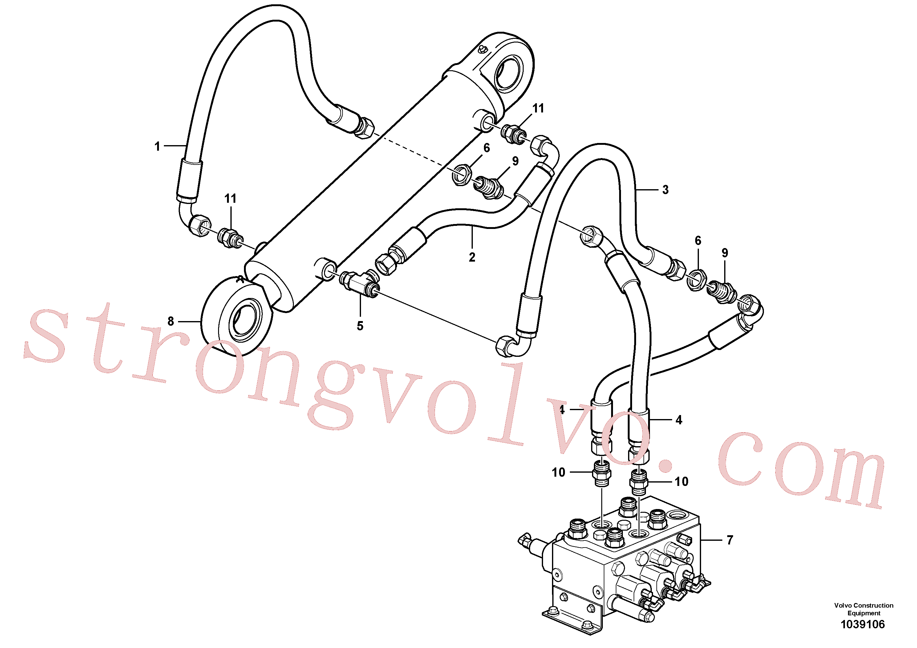 RM59923094 Volvo Linhas hidráulicas - hidráulico de rotação(1039106 Montagem)