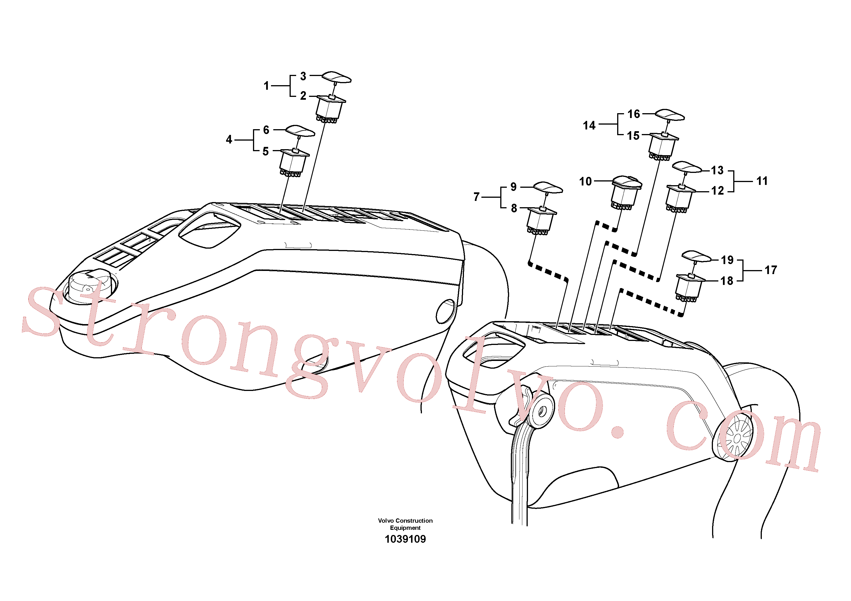 VOE20838727 Volvo Interruptor(1039109 Montagem)