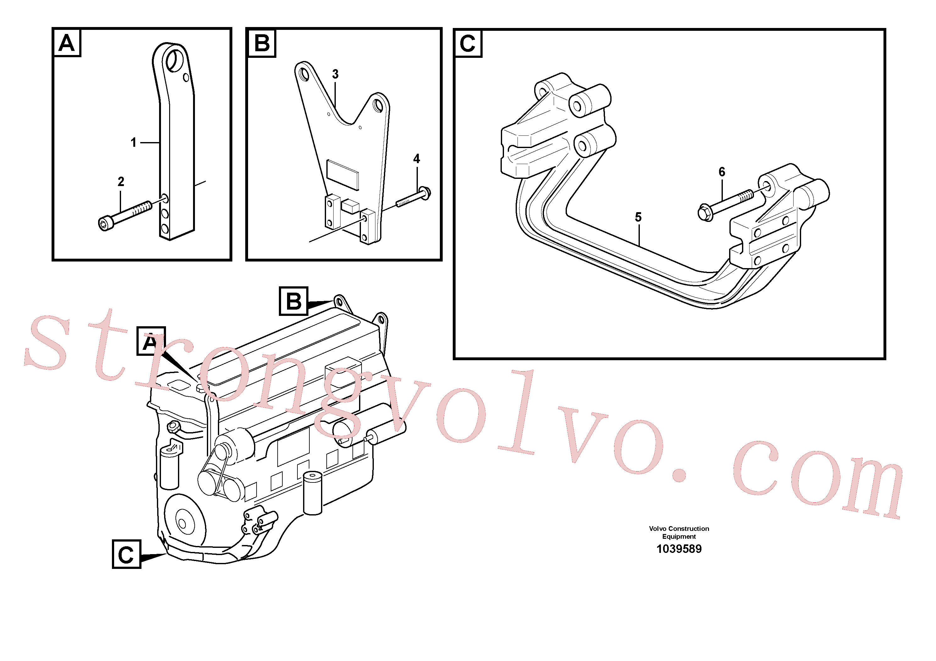 VOE959265 Volvo Suporte do motor(1039589 Montagem)