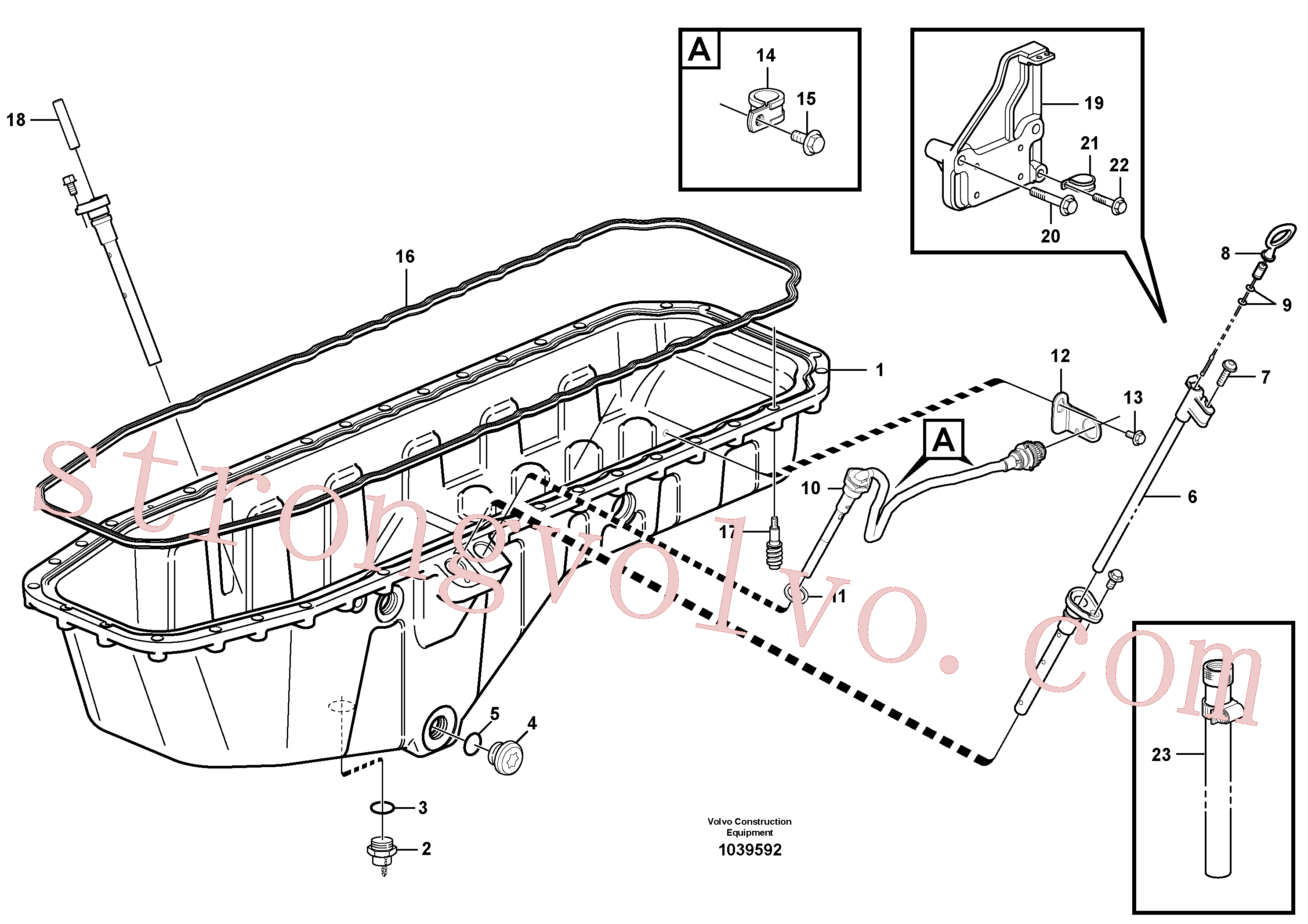 VOE947107 Volvo Cárter inferior do óleo com peças de montagem(1039592 Montagem)