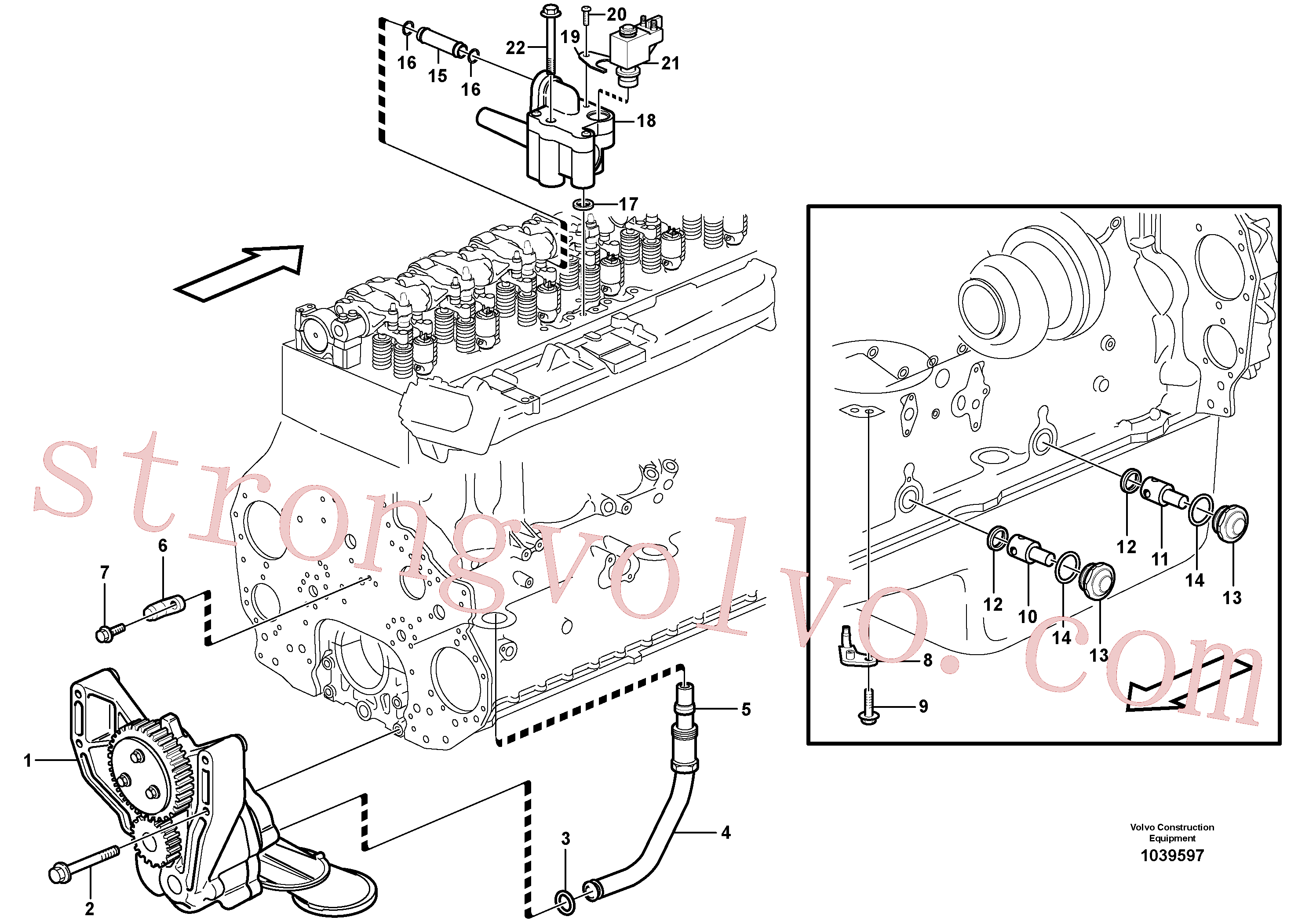 VOE13966378 Volvo Sistema de óleo lubrificante(1039597 Montagem)
