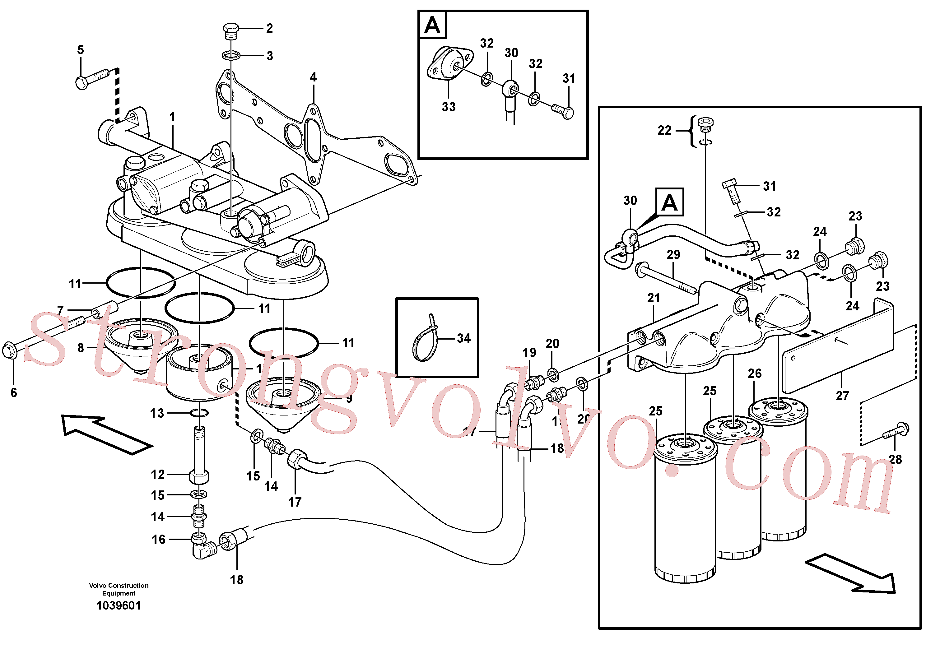 VOE60113509 Volvo Filtro de óleo com acessórios(1039601 Montagem)