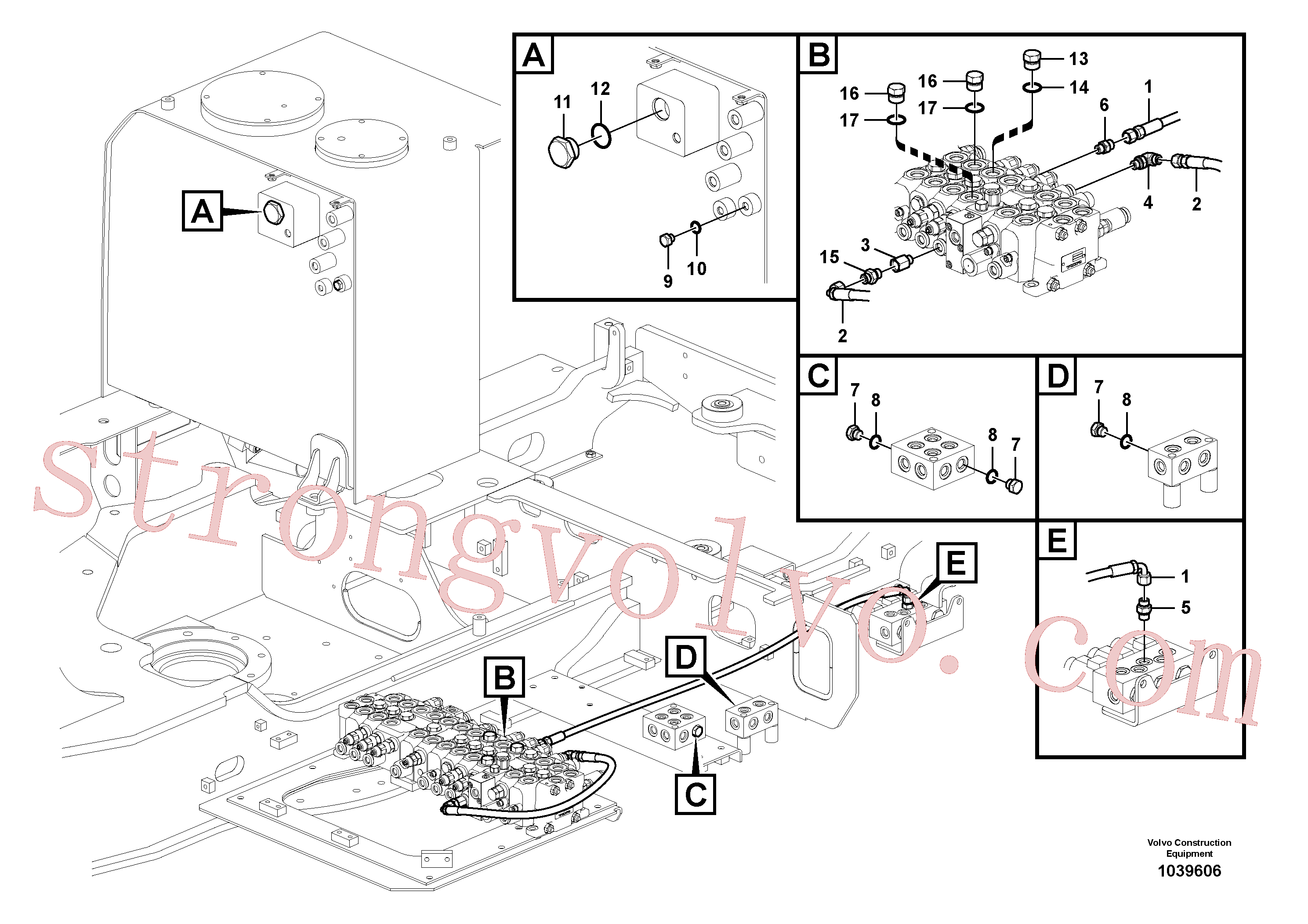 SA9415-31071 Volvo Sistema servomotor, martelo e corte(1039606 Montagem)