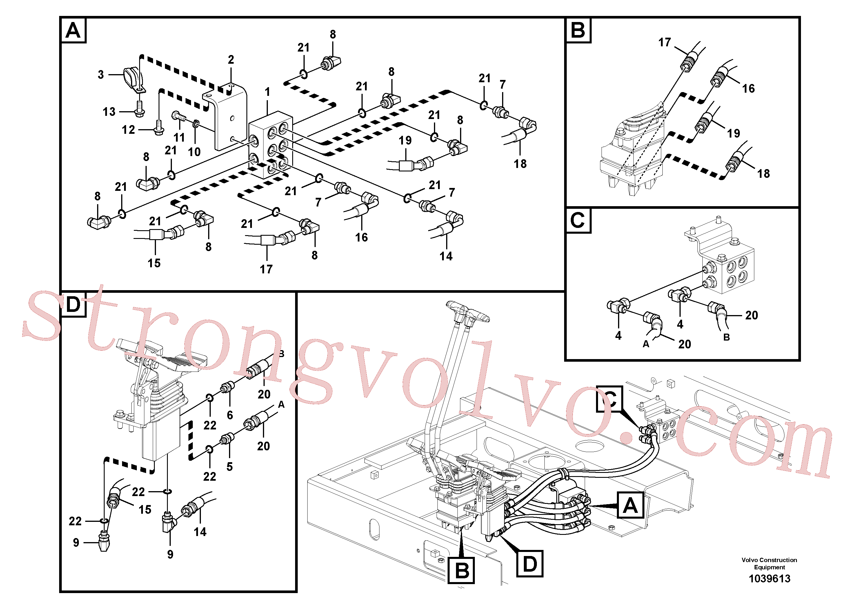 SA9453-03208 Volvo Sistema servomotor, válvula de comando para pedal da válvula de comando(1039613 Montagem)