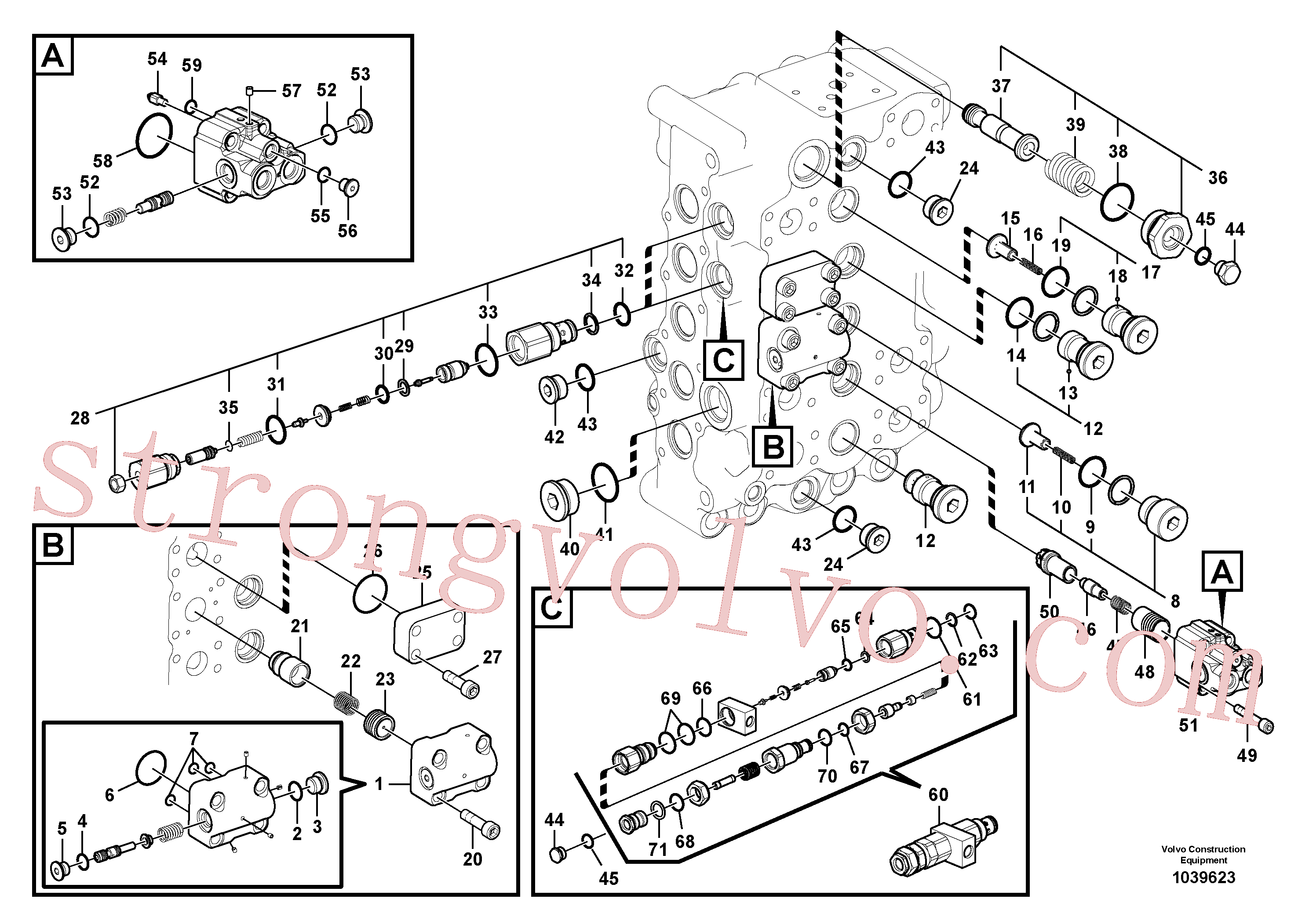 VOE14513950 Volvo Válvula mestra de comando(1039623 Montagem)