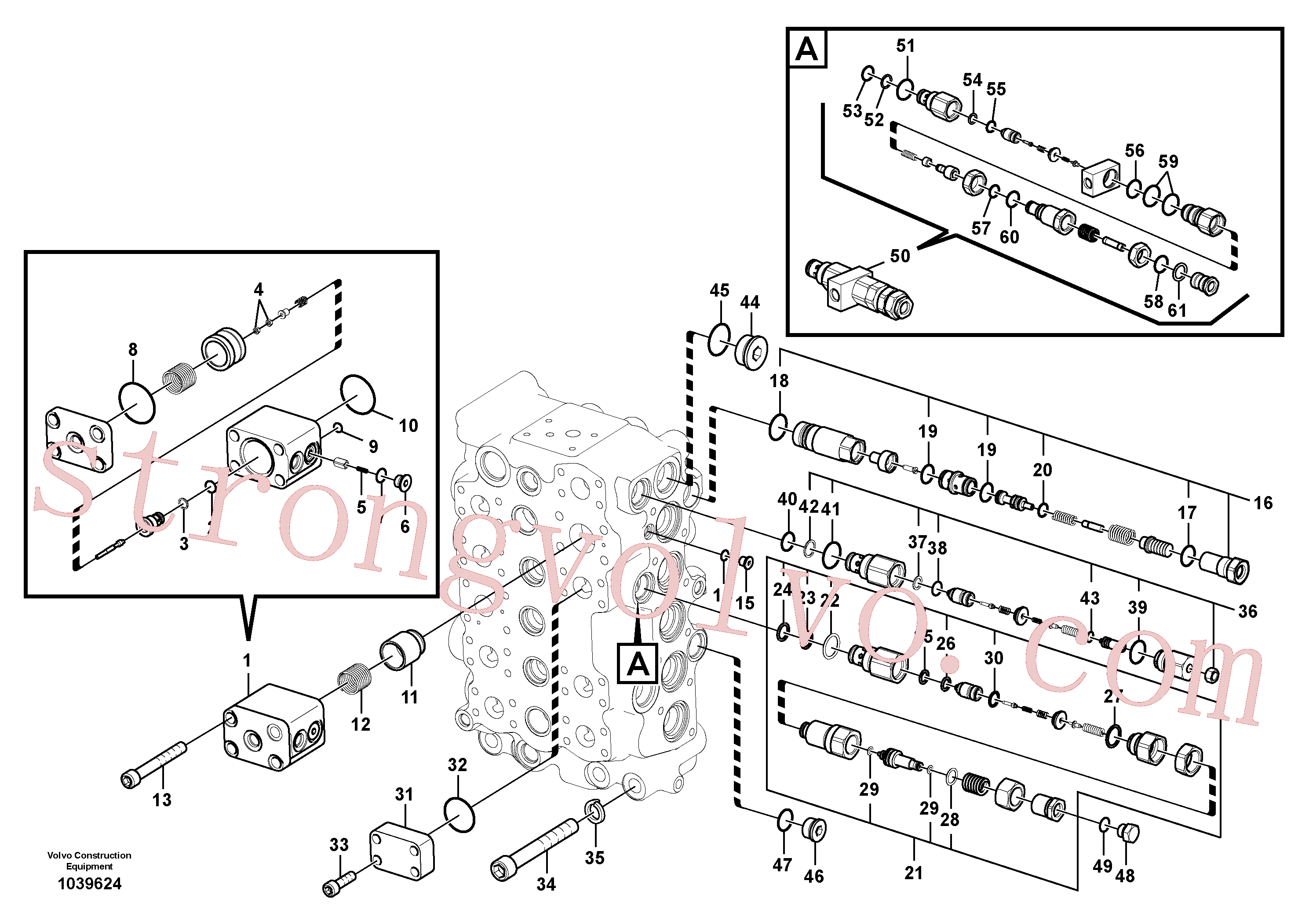 VOE14588588 Volvo Válvula mestra de comando(1039624 Montagem)