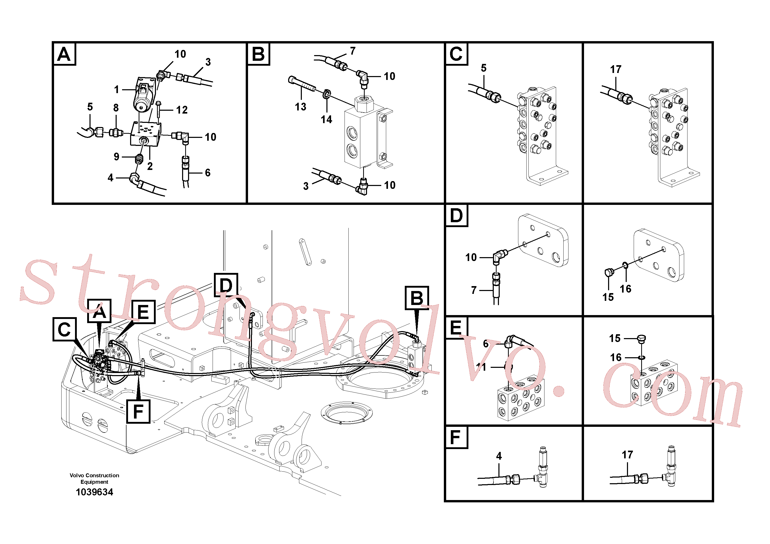 VOE937699 Volvo Sistema servomotor, válvula de comando para válvula solenóide(1039634 Montagem)