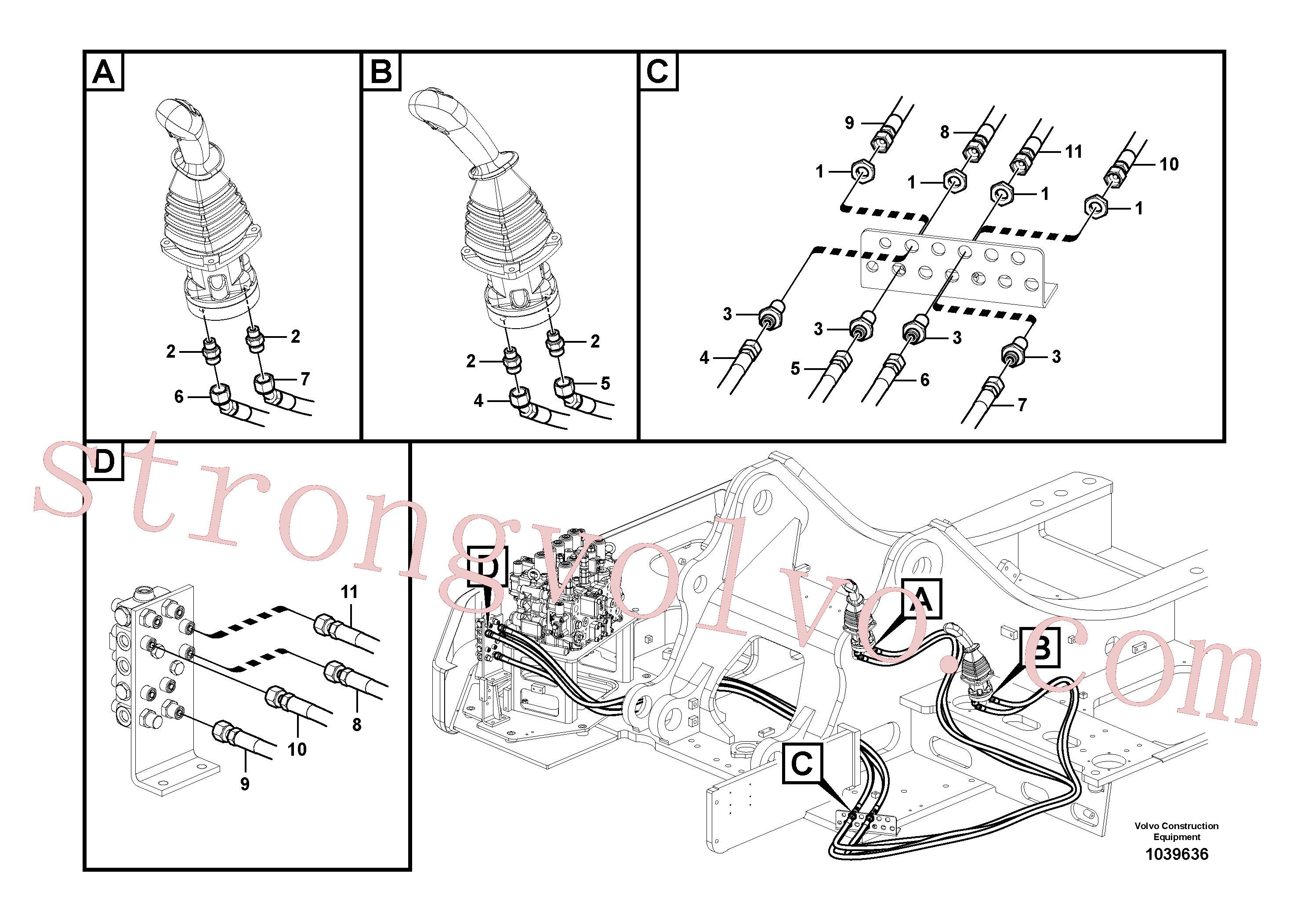 SA9401-03252 Volvo Sistema servomotor, mudança da função da alavanca(1039636 Montagem)