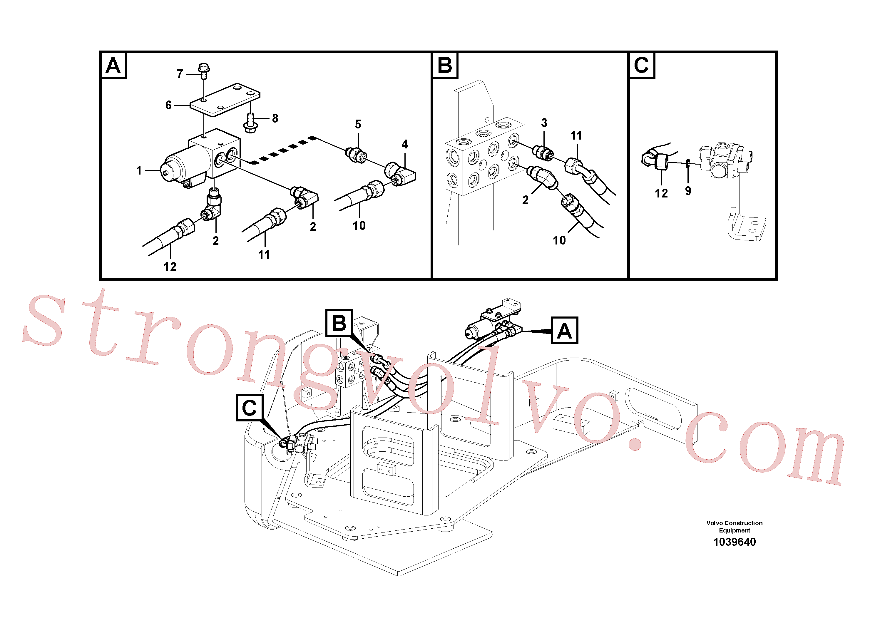 VOE14564810 Volvo Sistema servomotor, martelo e corte(1039640 Montagem)