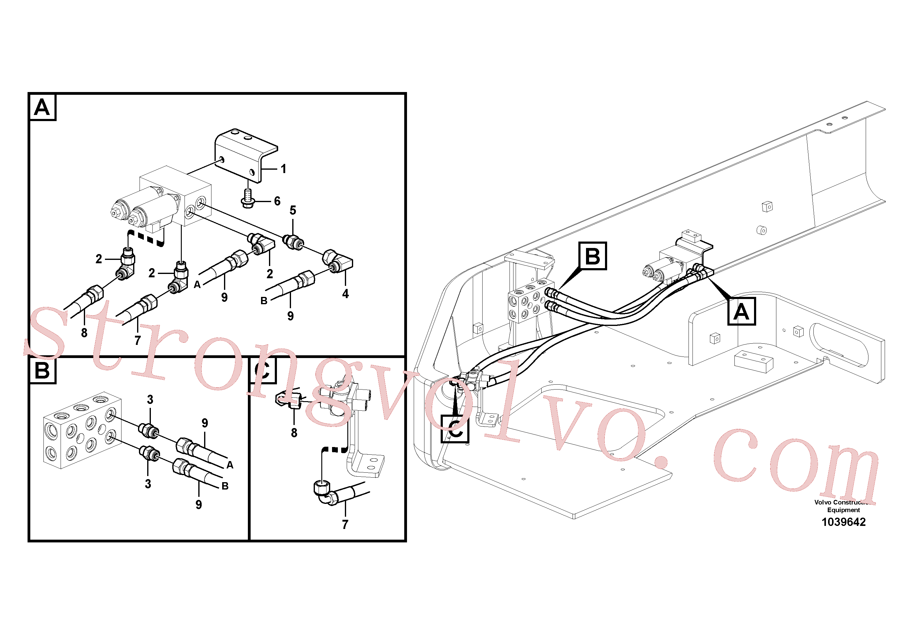 China Made VOE14553898 Suporte Volvo Acessórios para escavadeira