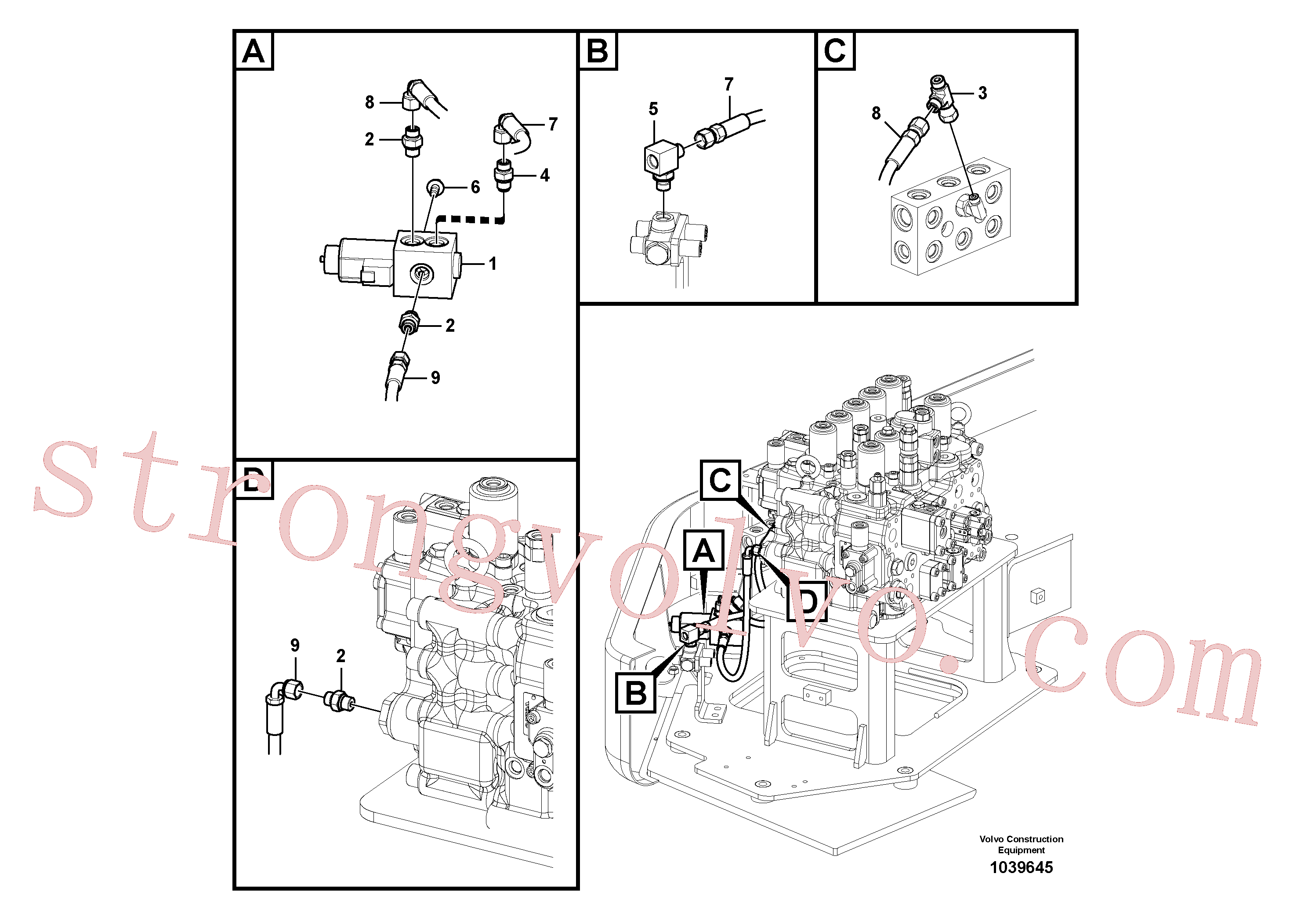 VOE936812 Volvo Hidráulica de serviço, martelo e cortador para fluxo da bomba principal(1039645 Montagem)