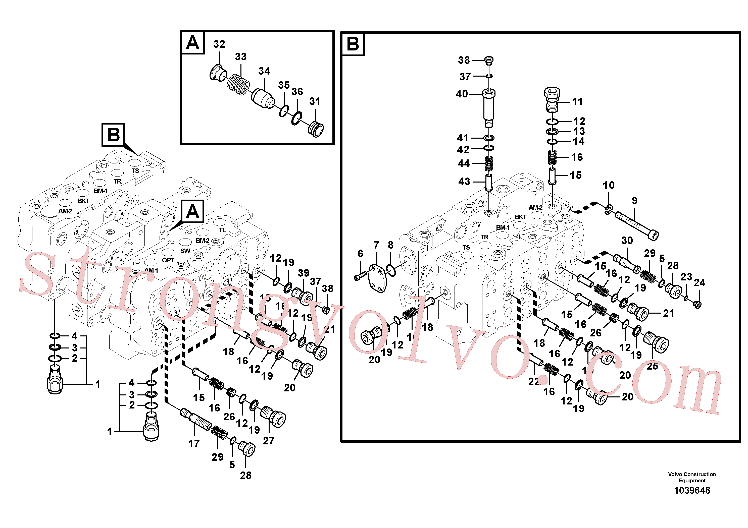 VOE14535359 Volvo Válvula mestra de comando(1039648 Montagem)