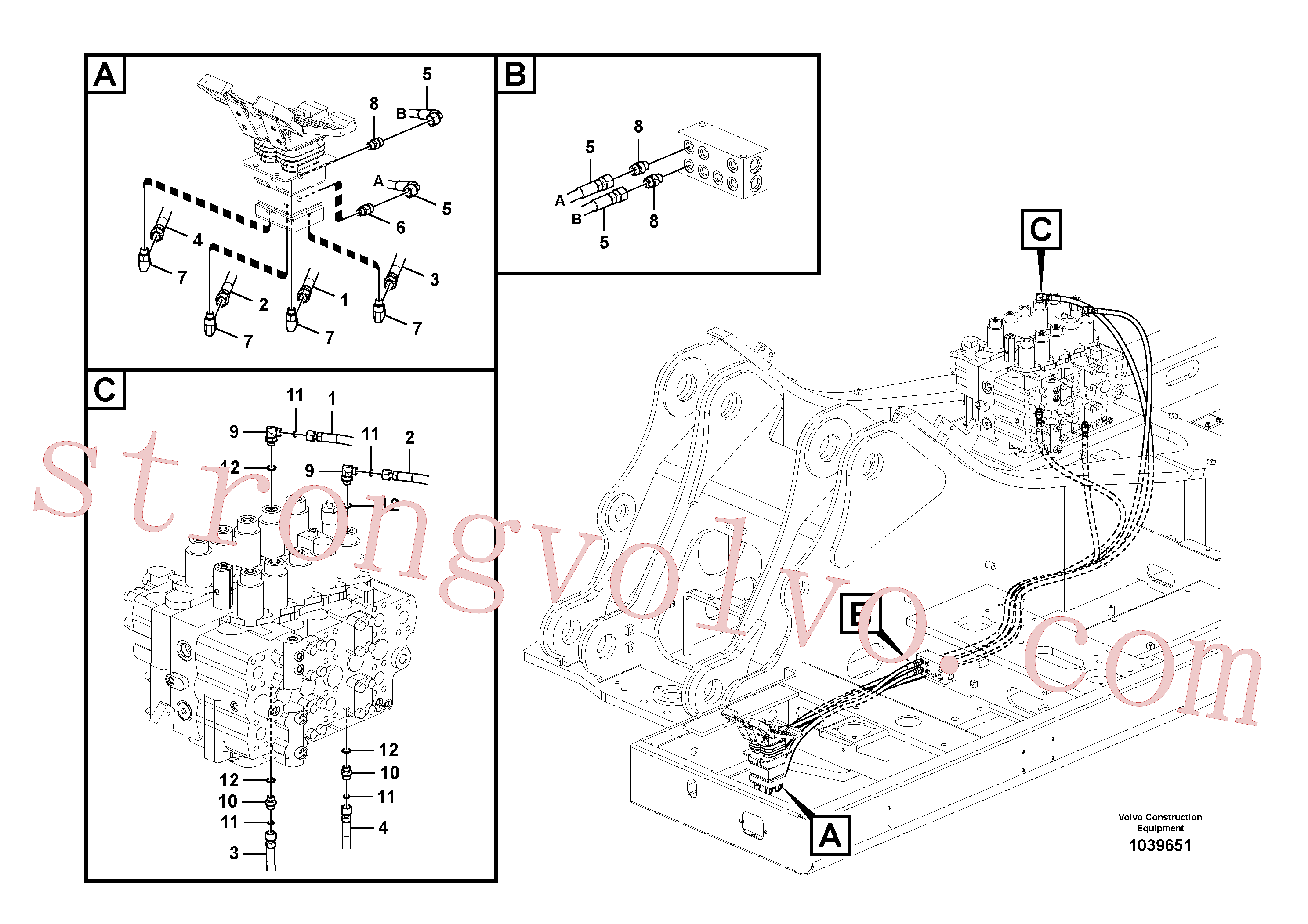 VOE937229 Volvo Sistema servomotor, válvula de comando para pedal da válvula de comando(1039651 Montagem)