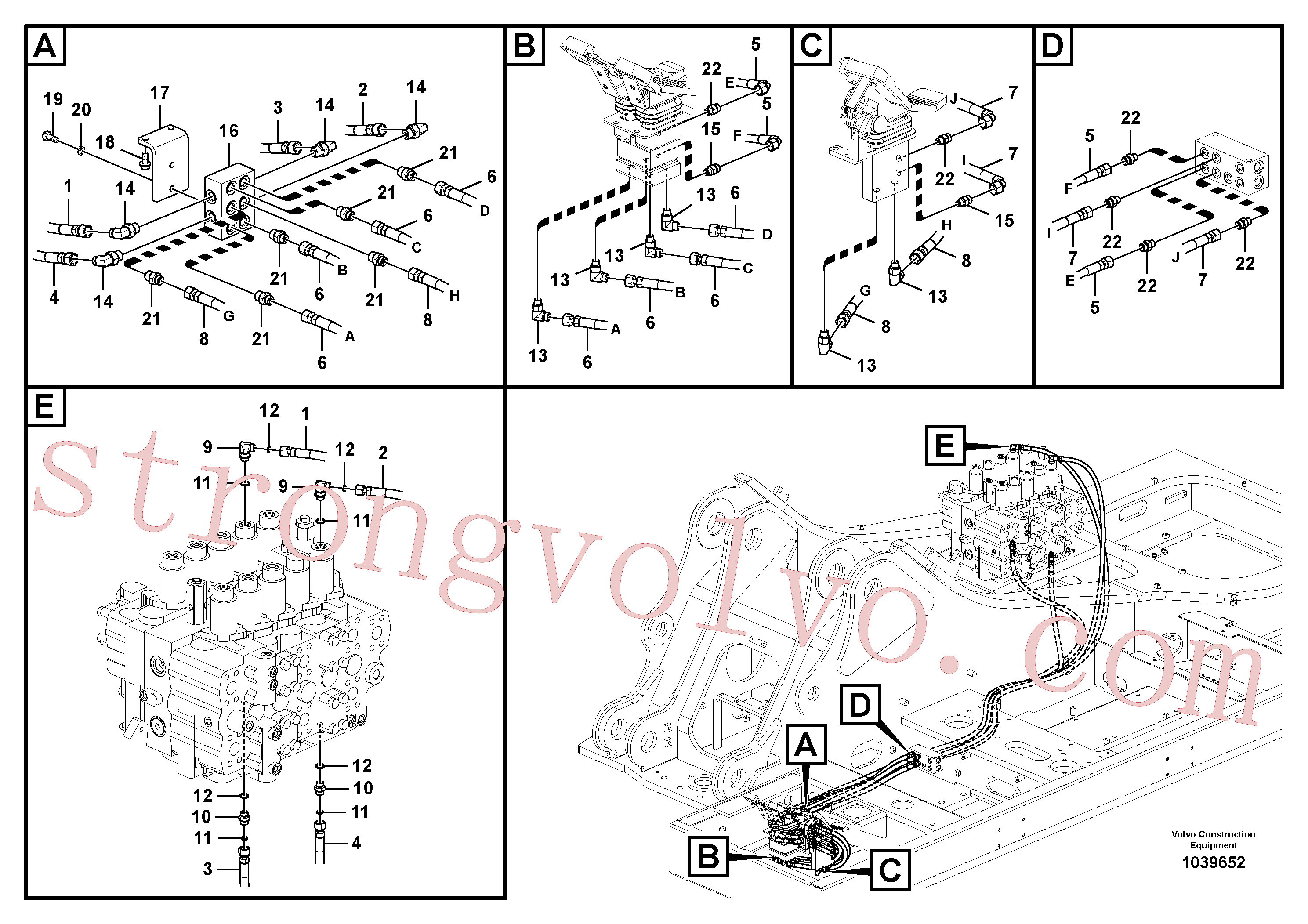 Atacado VOE937350 Mangueira completa Volvo escavadeira