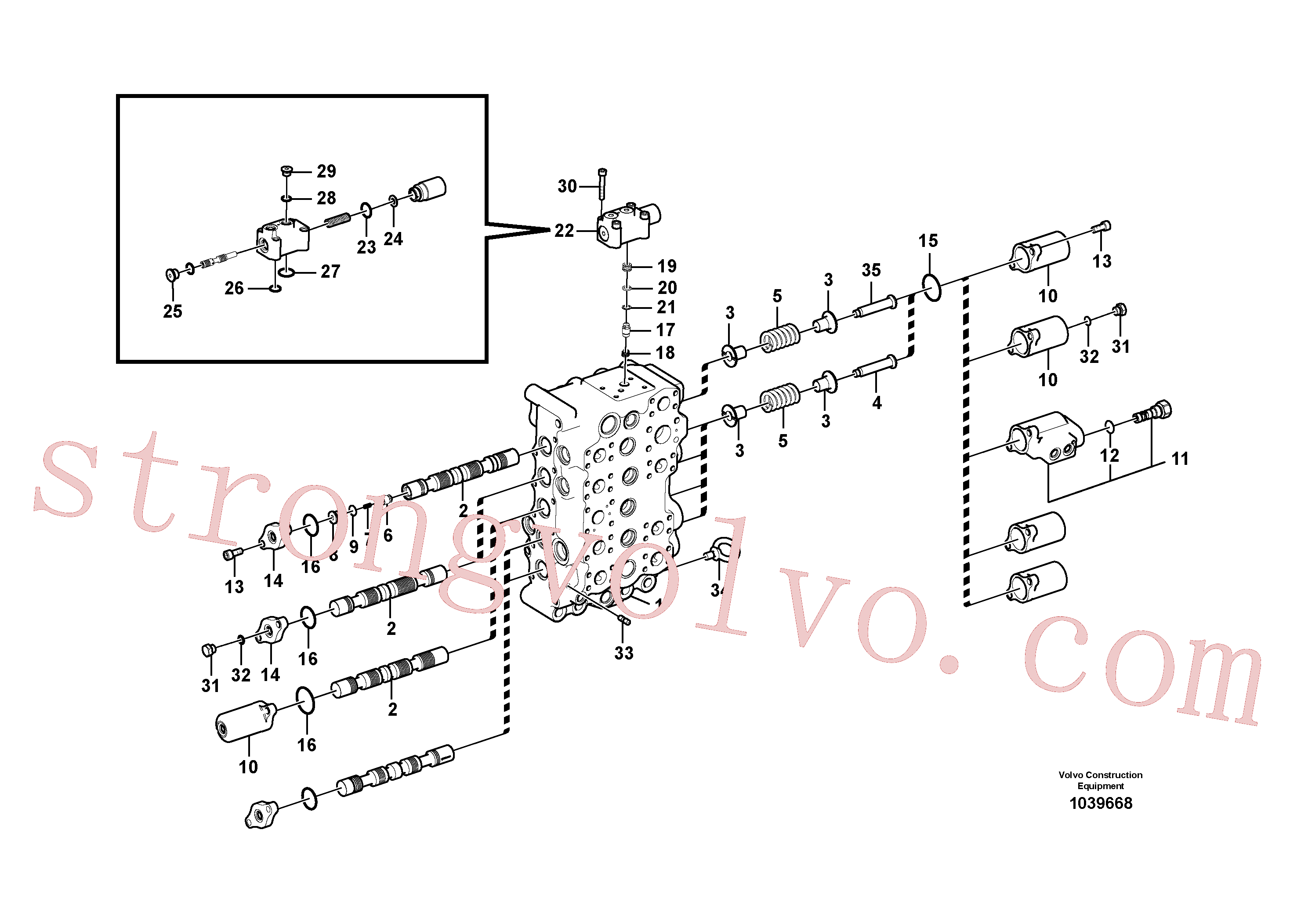 VOE14606823 Volvo Válvula mestra de comando(1039668 Montagem)