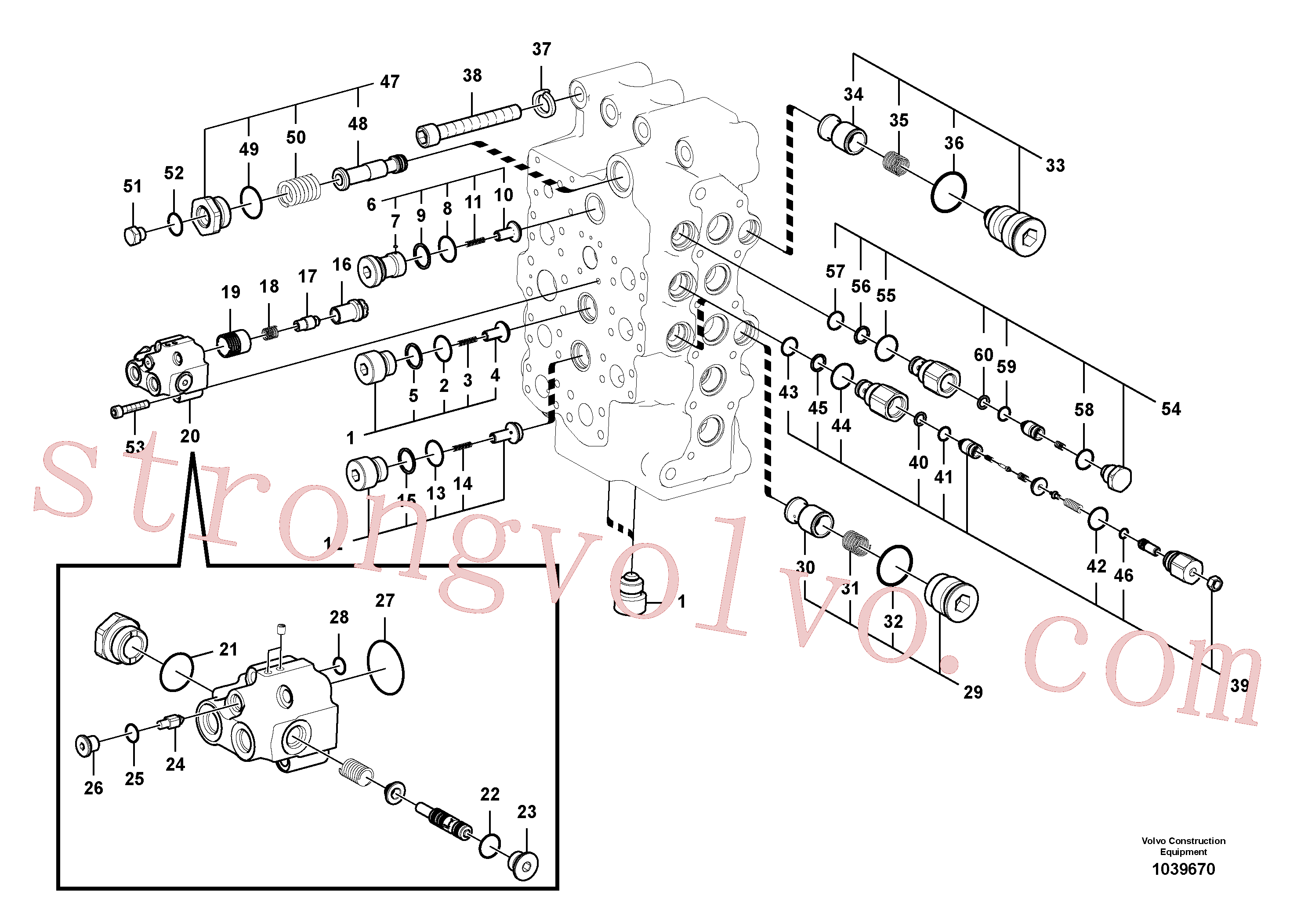 VOE14514309 Volvo Válvula mestra de comando(1039670 Montagem)