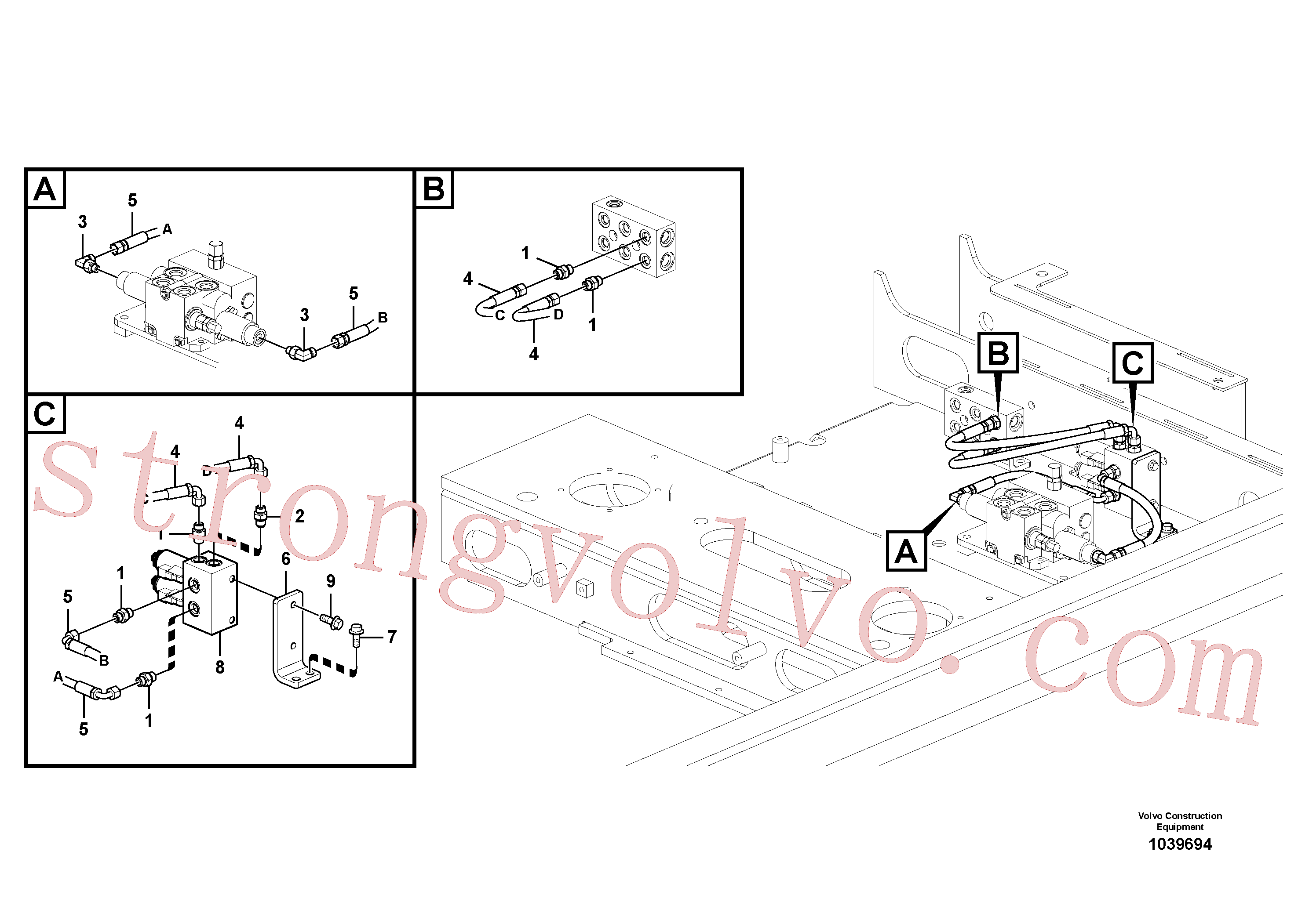 VOE14577117 Suporte Volvo escavadeira