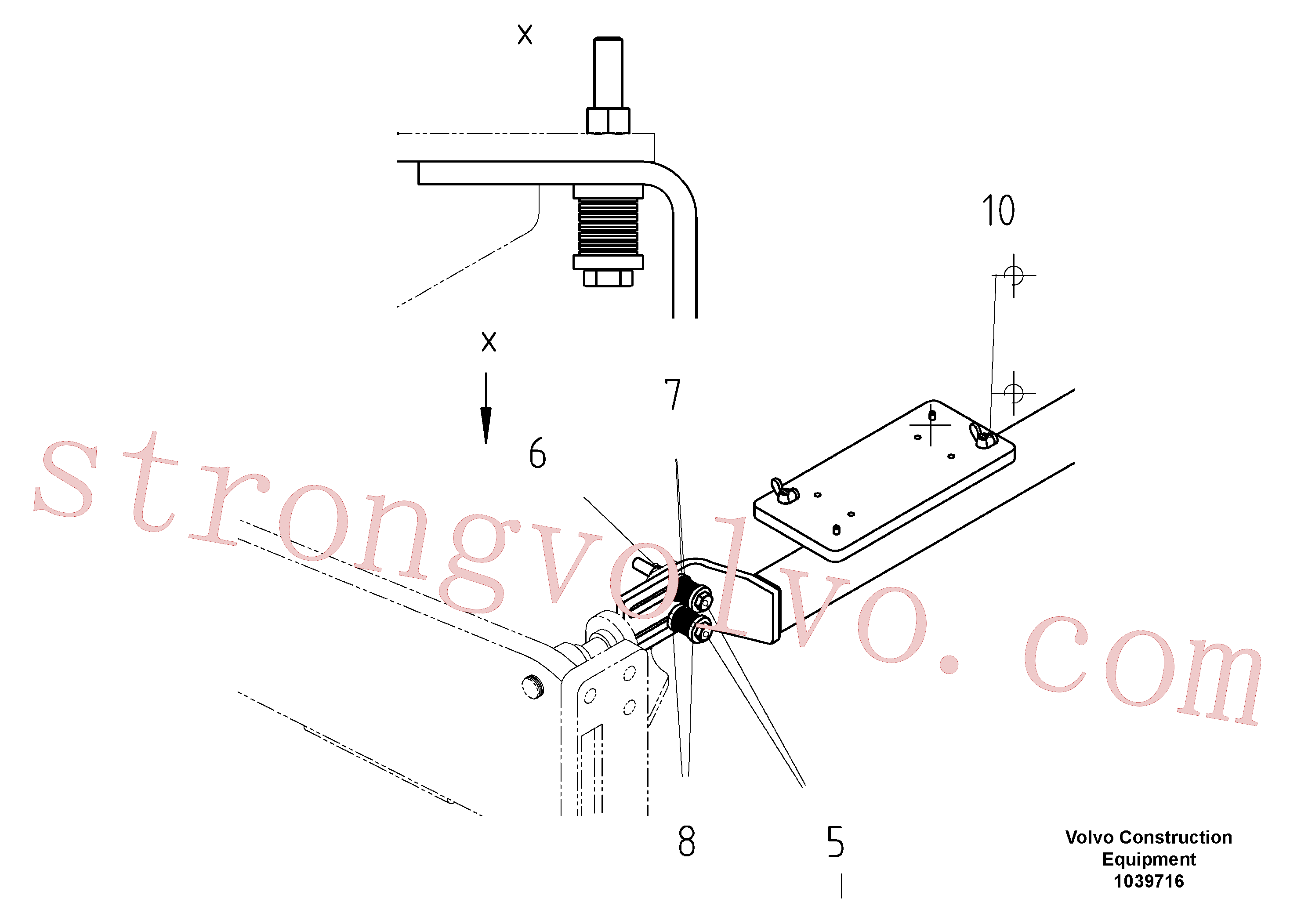 RM96721527 Volvo Apoio para comando de inclinação, Suporte(1039716 Montagem)